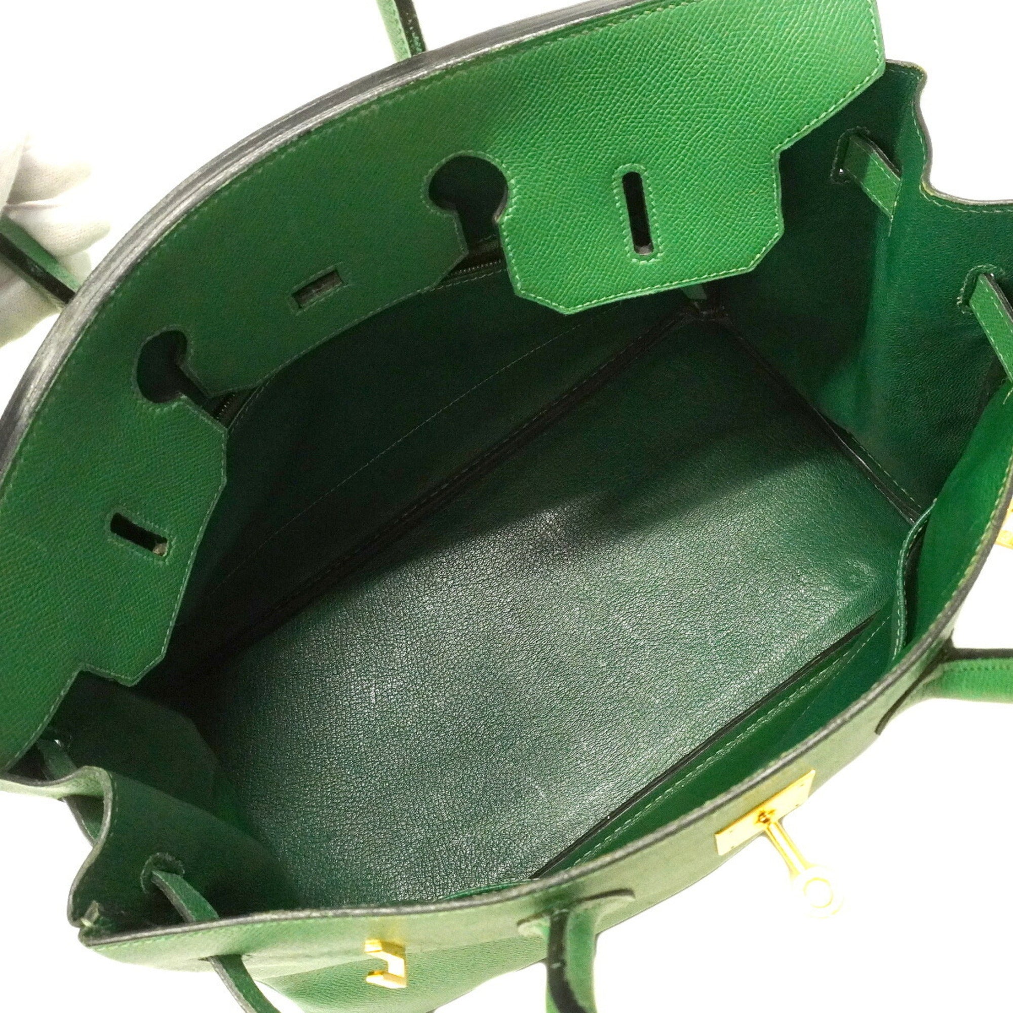 Hermes Green Courchevel Leather Handbag (Pre-Owned)