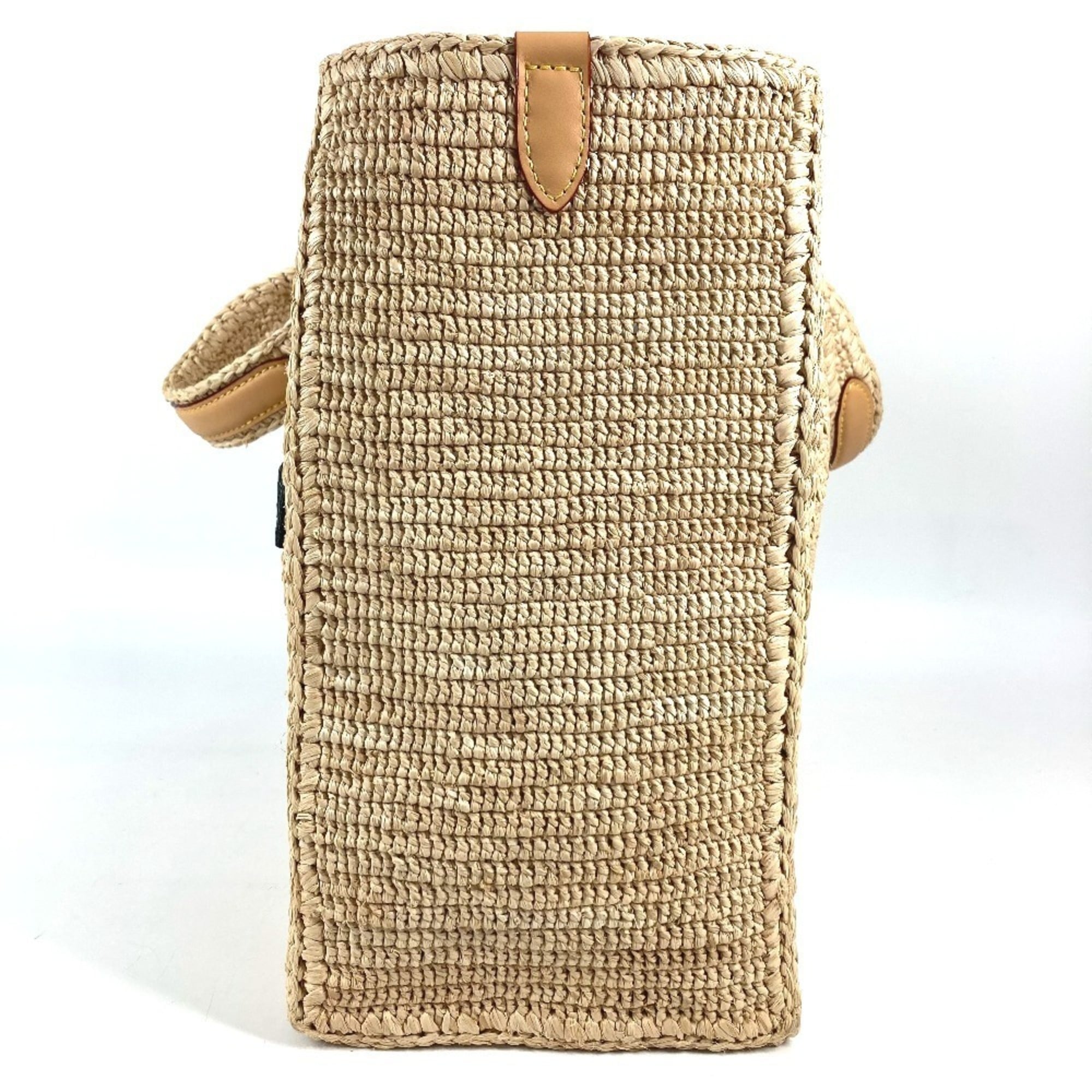 Louis Vuitton Natural Raffia Leather Handbag Shoulder Bag Tote Bag (Pre-Owned)