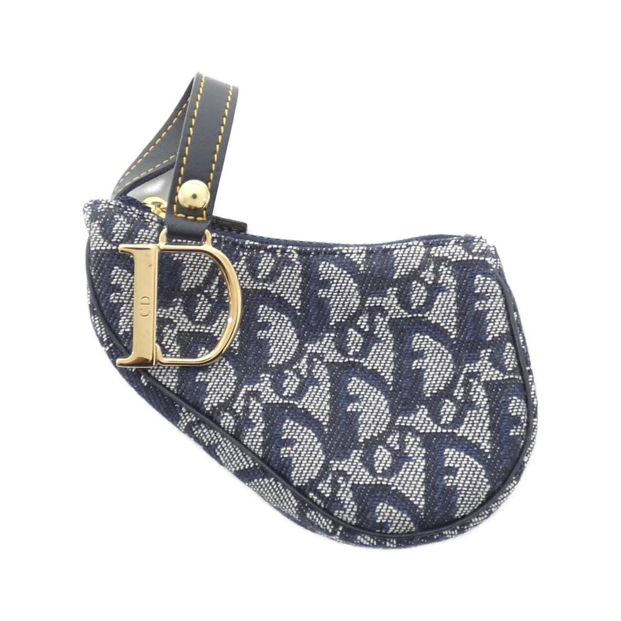Christian Dior Blue Canvas Coin Purse/Coin Case (Pre-Owned)