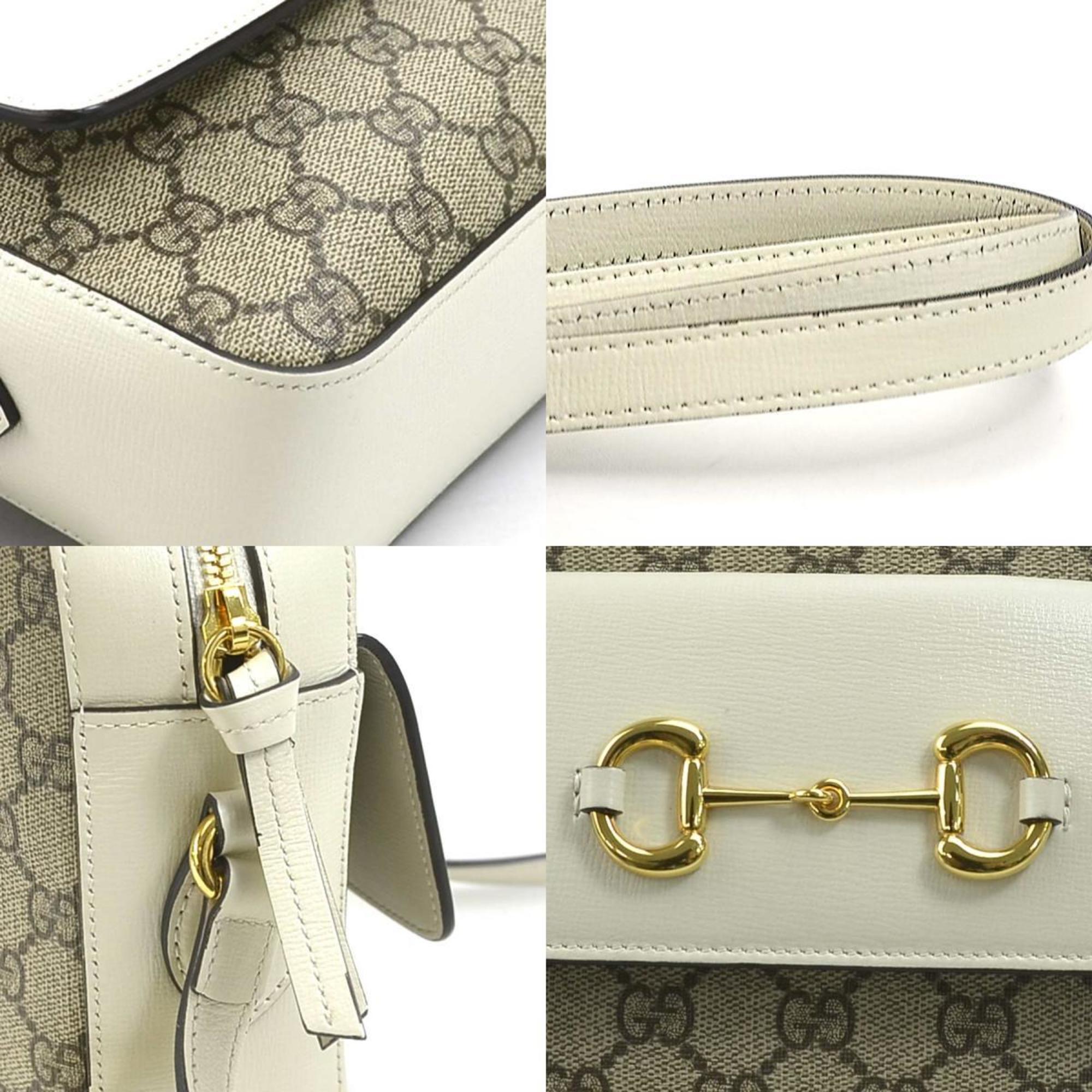 Gucci Beige White Gg Supreme Handbag (Pre-Owned)