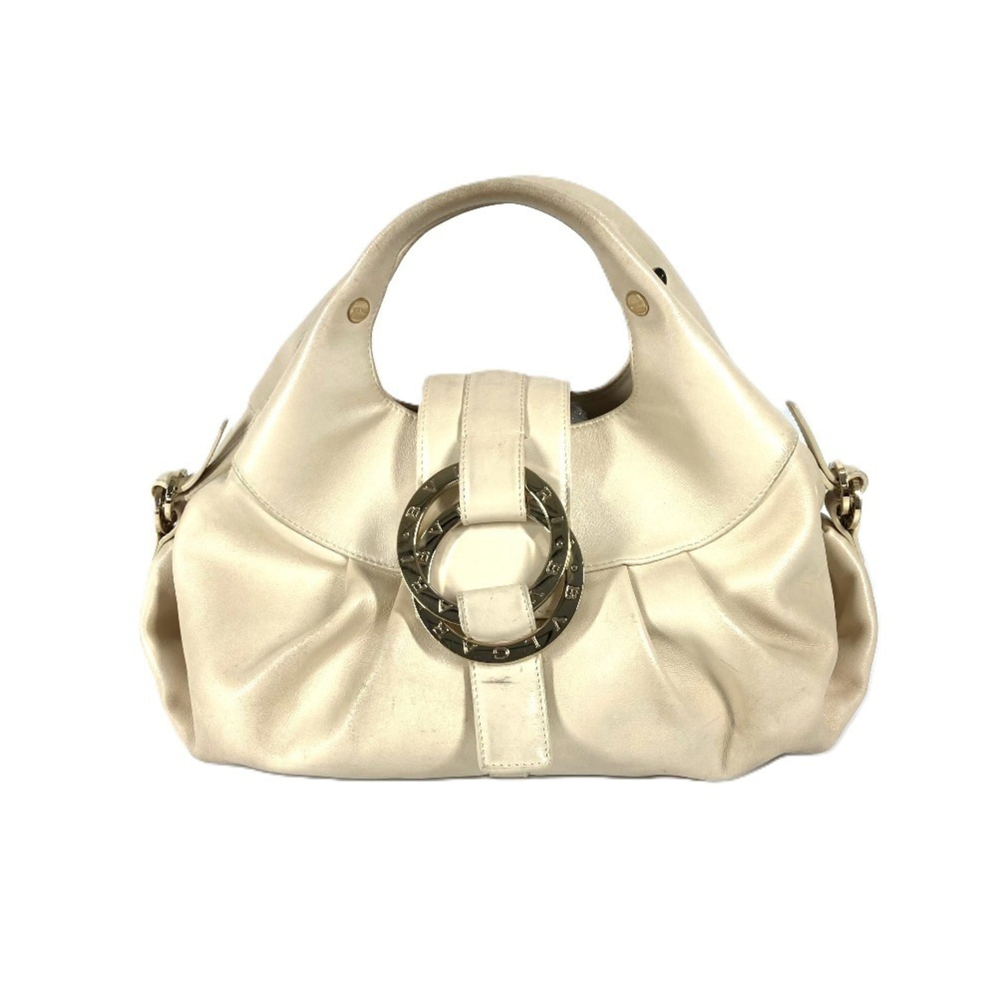 Bvlgari Chandra Beige Leather Handbag (Pre-Owned)