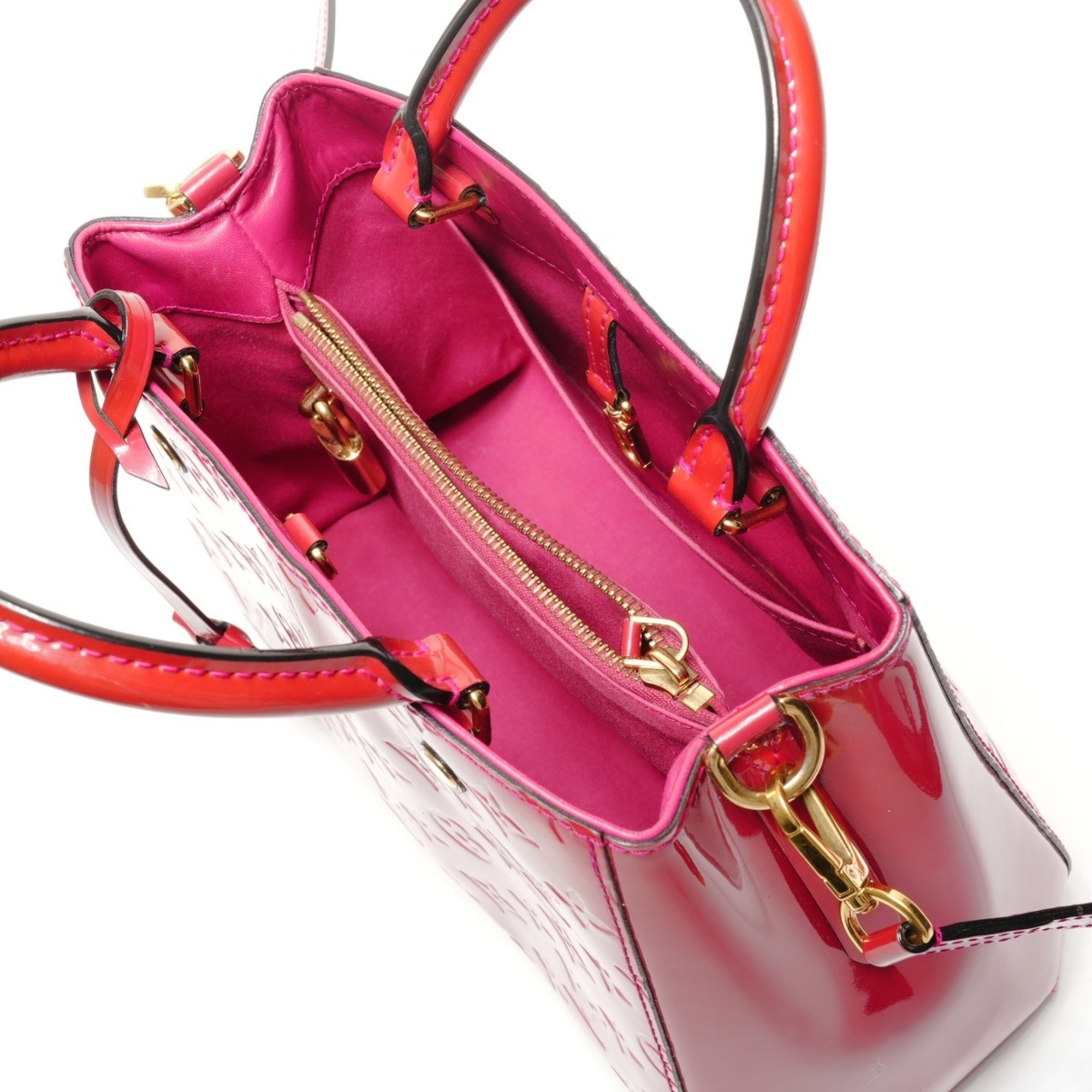 Louis Vuitton Red Color Vernis Handbag (Pre-Owned)