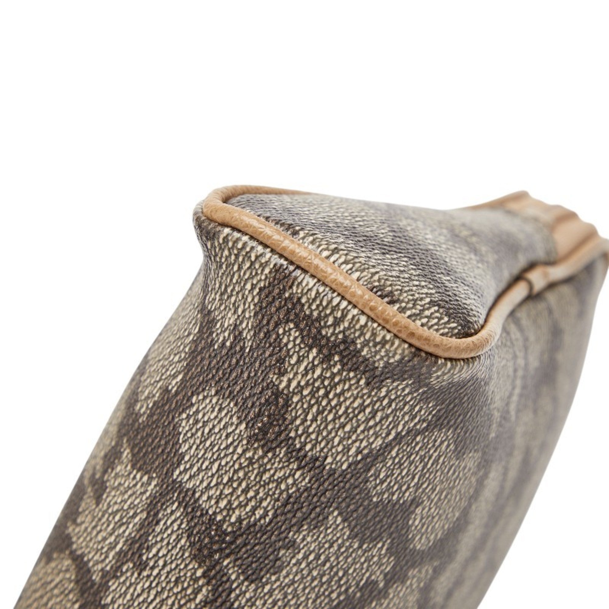 Saint Laurent Beige Brown Leather Pvc Clutch Bag (Pre-Owned)