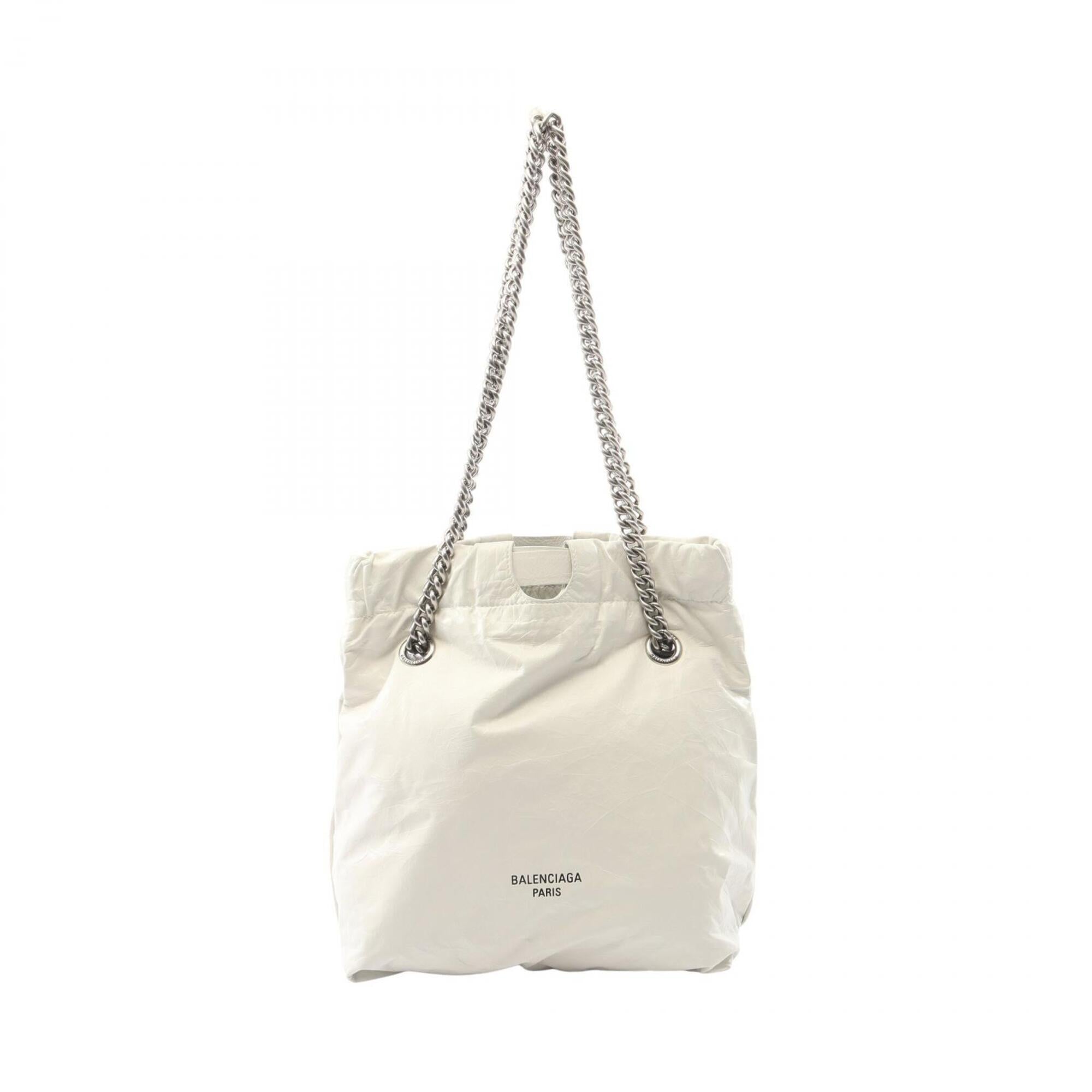 Balenciaga White Leather Handbag Shoulder Bag Tote Bag (Pre-Owned)
