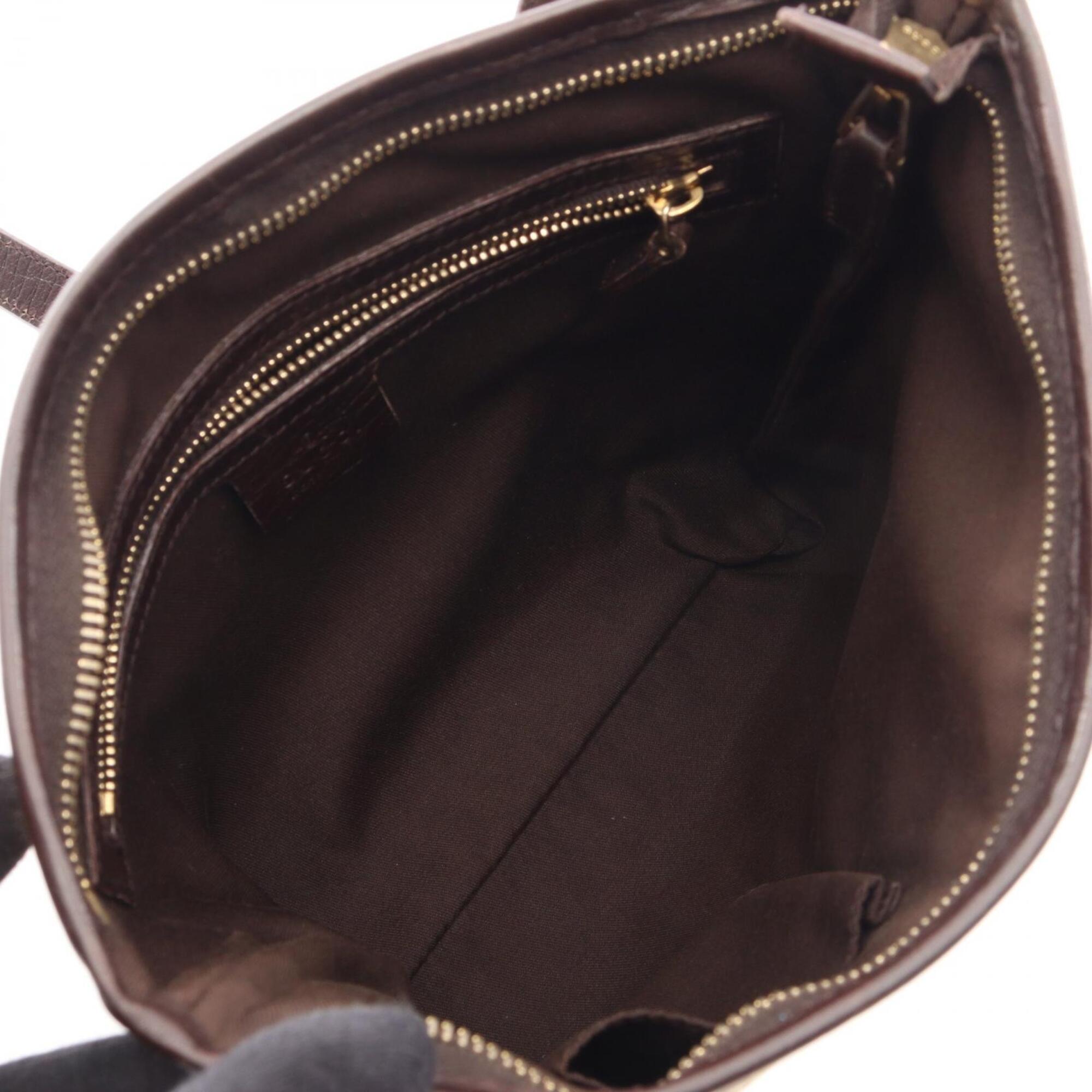 Gucci Beige Brown Multi-Color Canvas Leather Handbag Shoulder Bag (Pre-Owned)