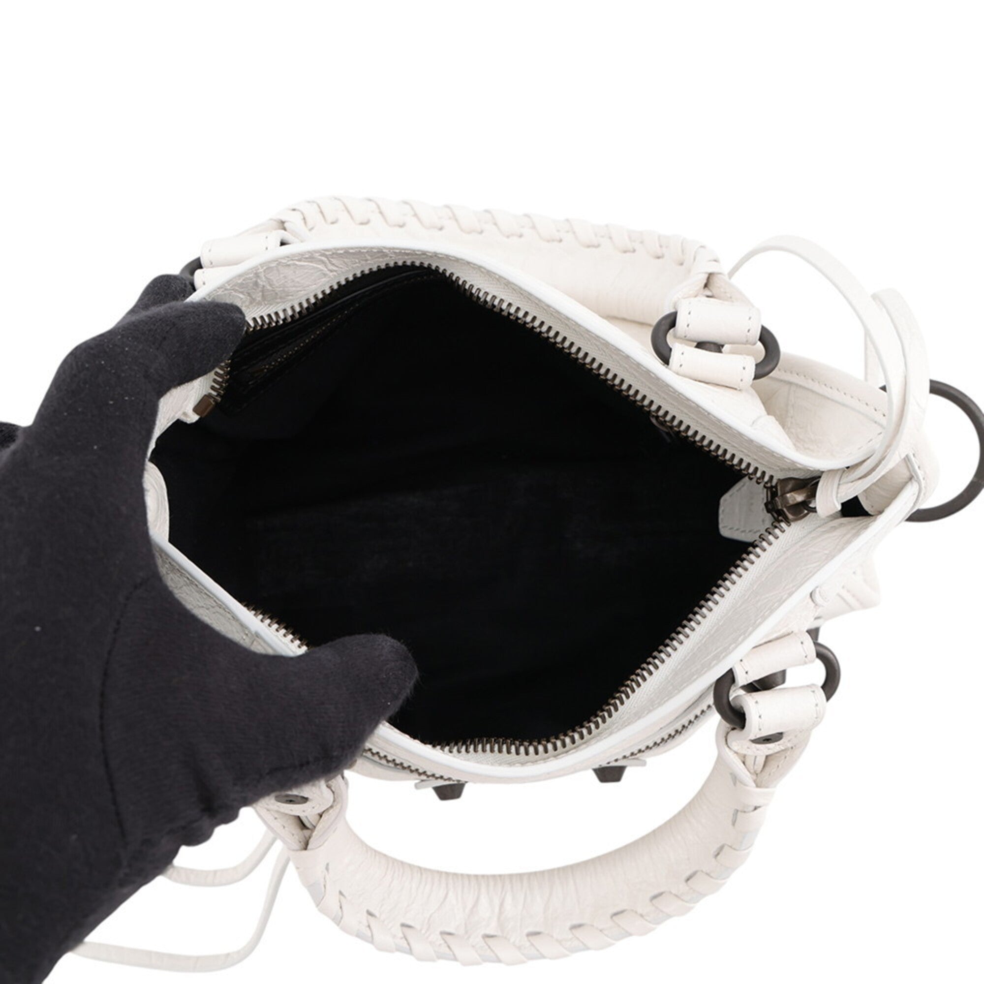 Balenciaga White Leather Handbag Shoulder Bag (Pre-Owned)