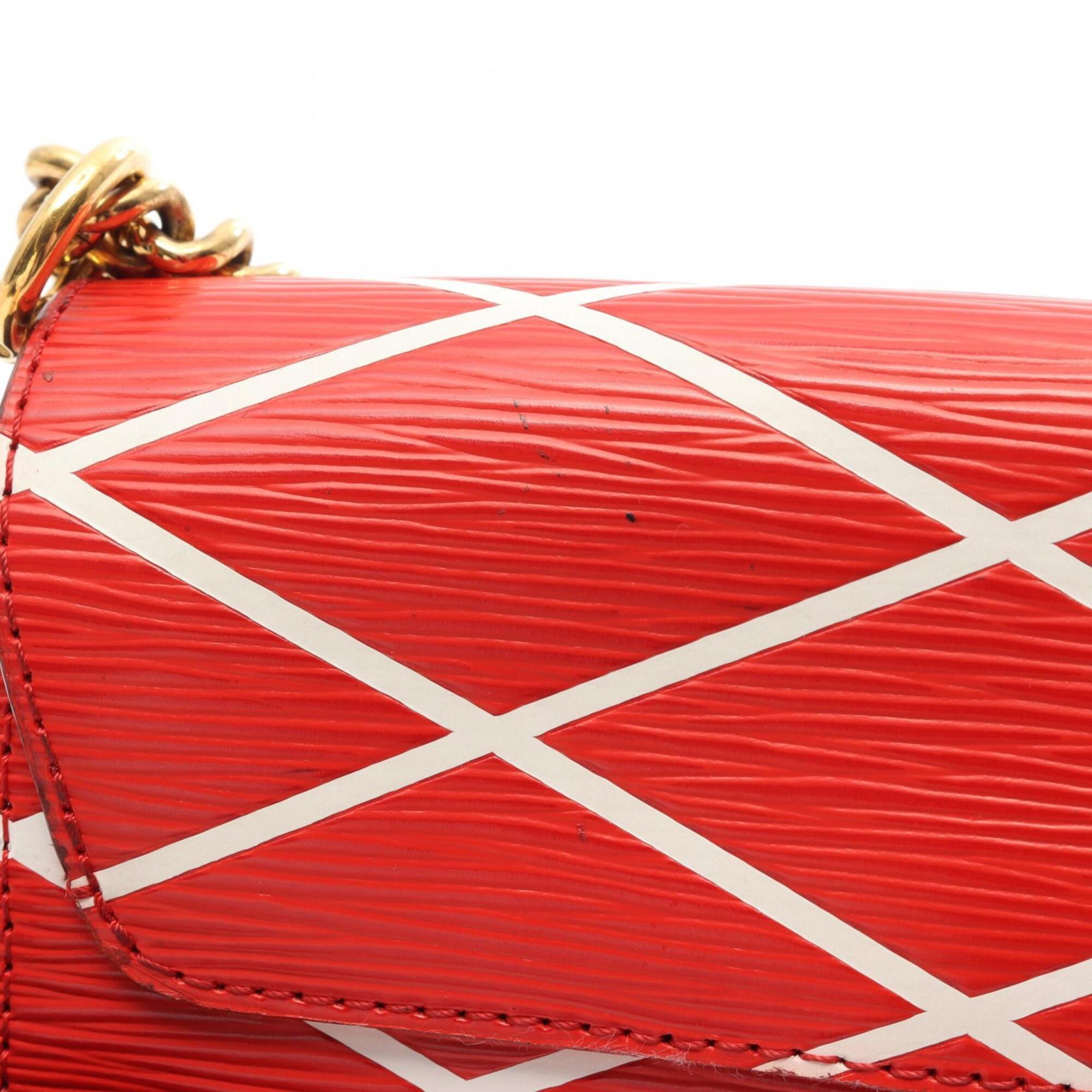 Louis Vuitton Red Color White Leather Handbag Shoulder Bag (Pre-Owned)