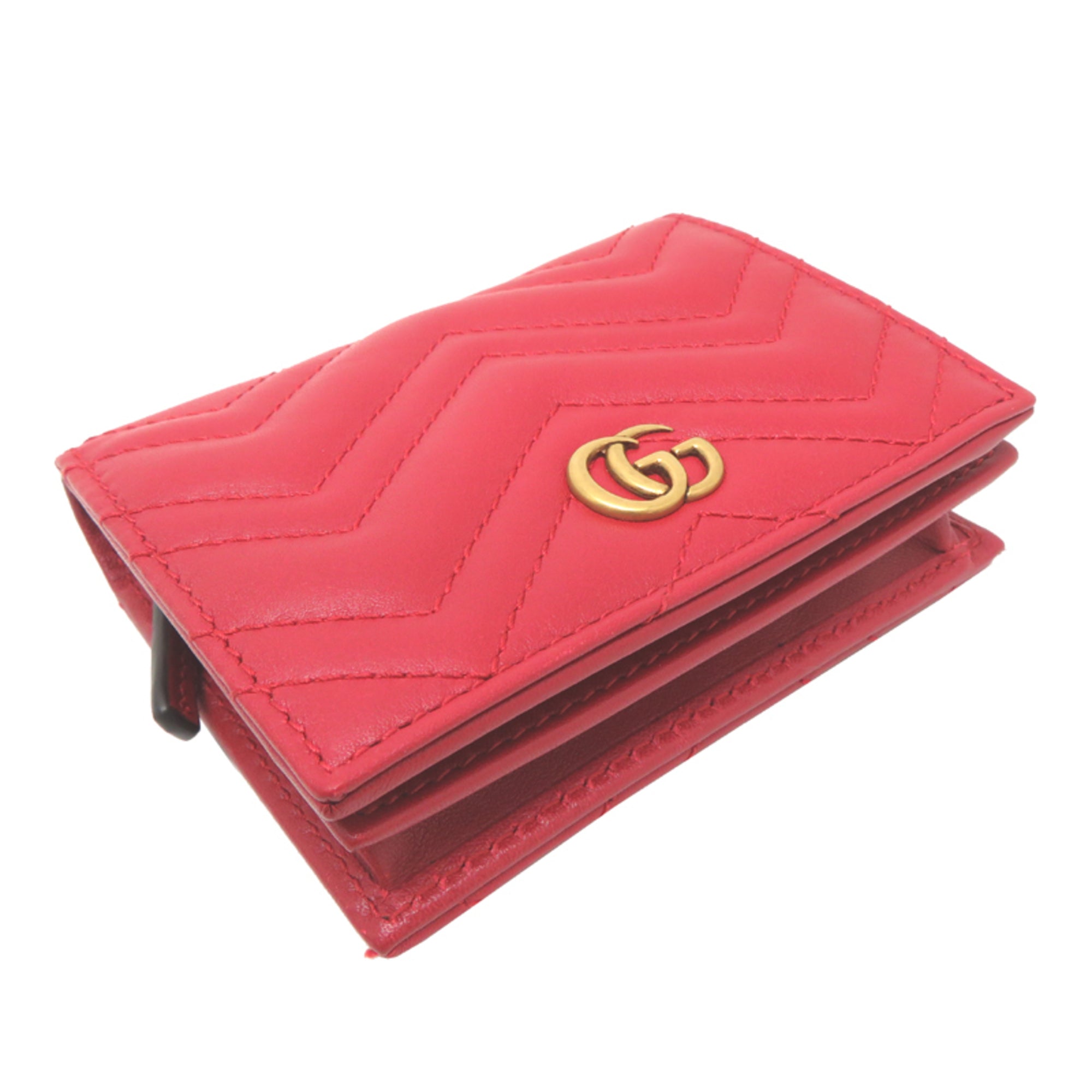 Gucci Red Color Leather Wallet (Bi-Fold) (Pre-Owned)