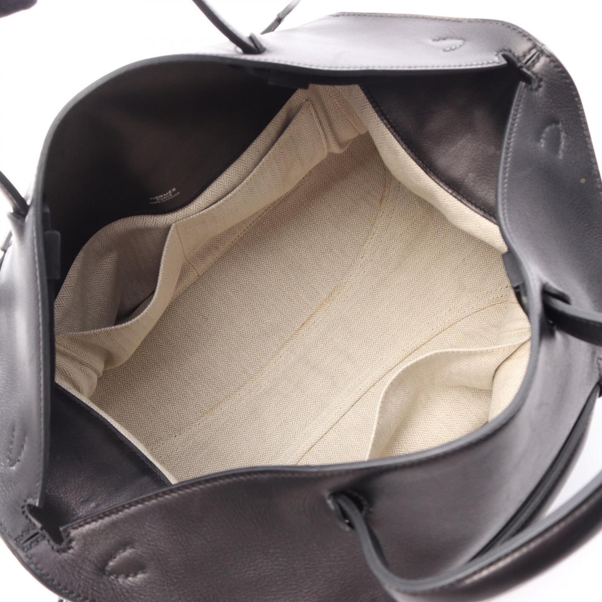 Hermes Black Leather Handbag (Pre-Owned)