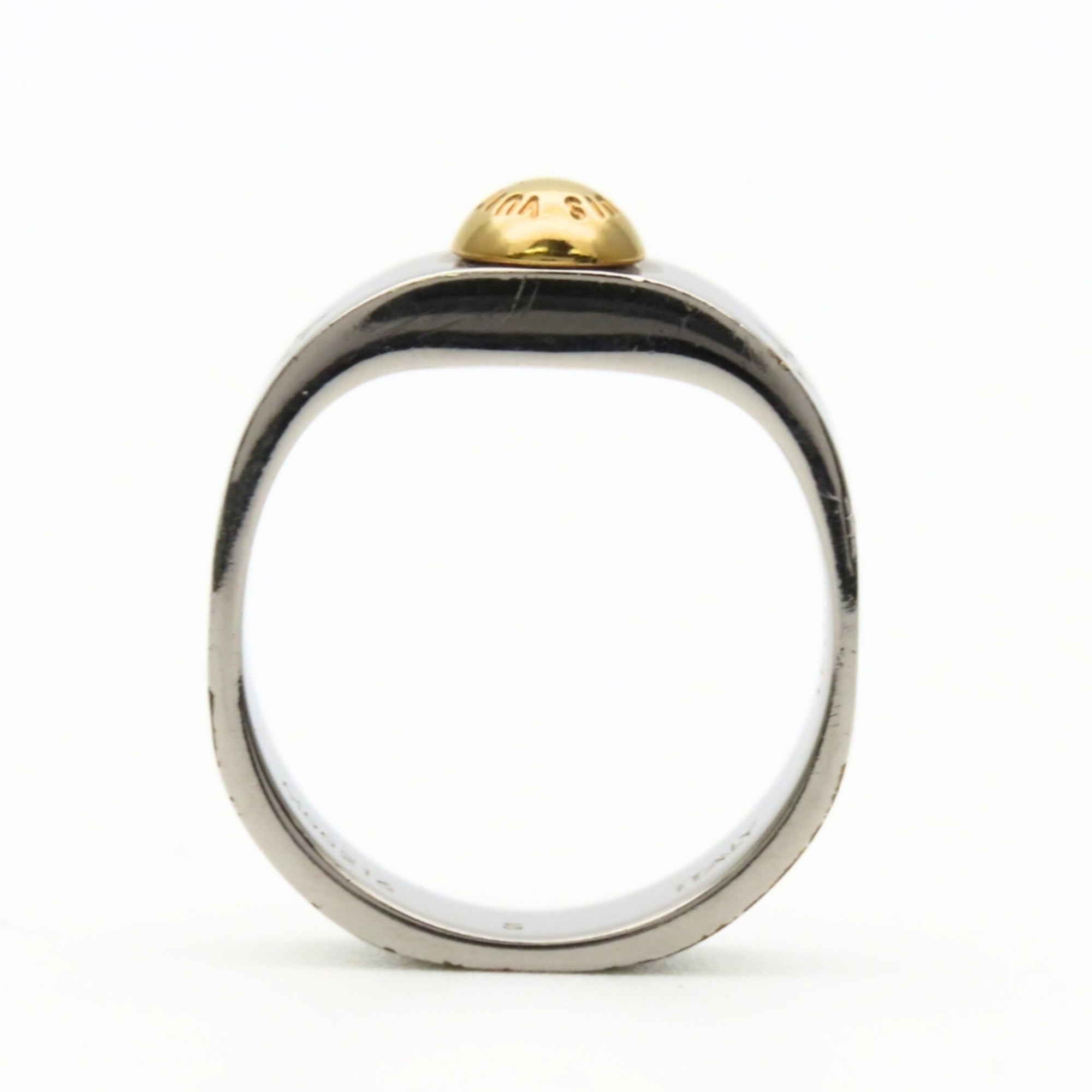 Louis Vuitton Silver Metal Band Ring (Pre-Owned)