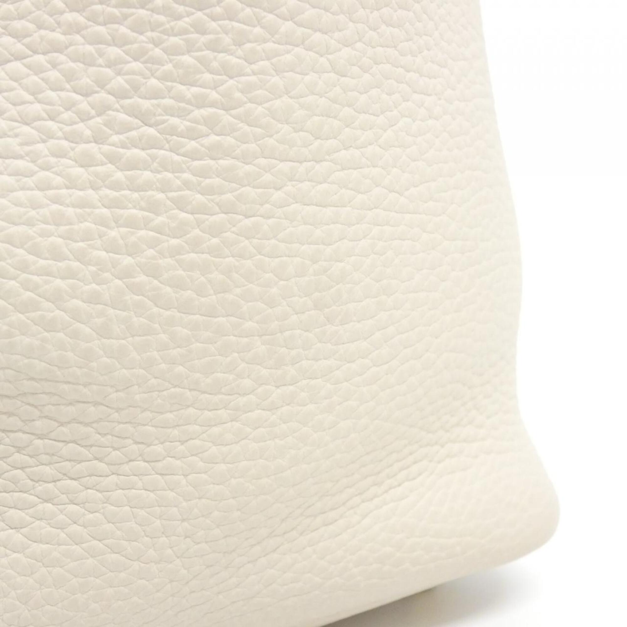 Hermes White Taurillon Clemence Leather Handbag (Pre-Owned)