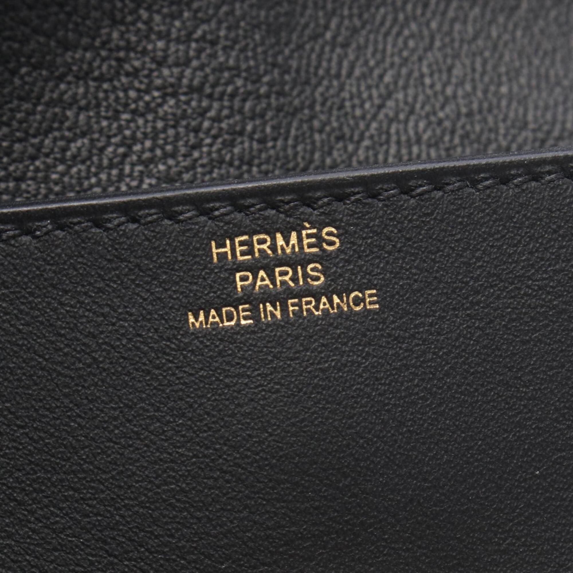 Hermes Black Swift Leather Leather Coin Purse/Coin Case (Pre-Owned)