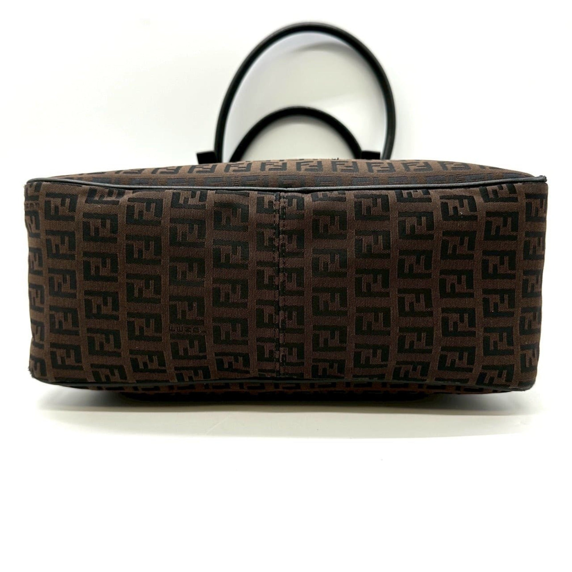 Fendi Dark Brown Canvas Handbag Tote Bag (Pre-Owned)
