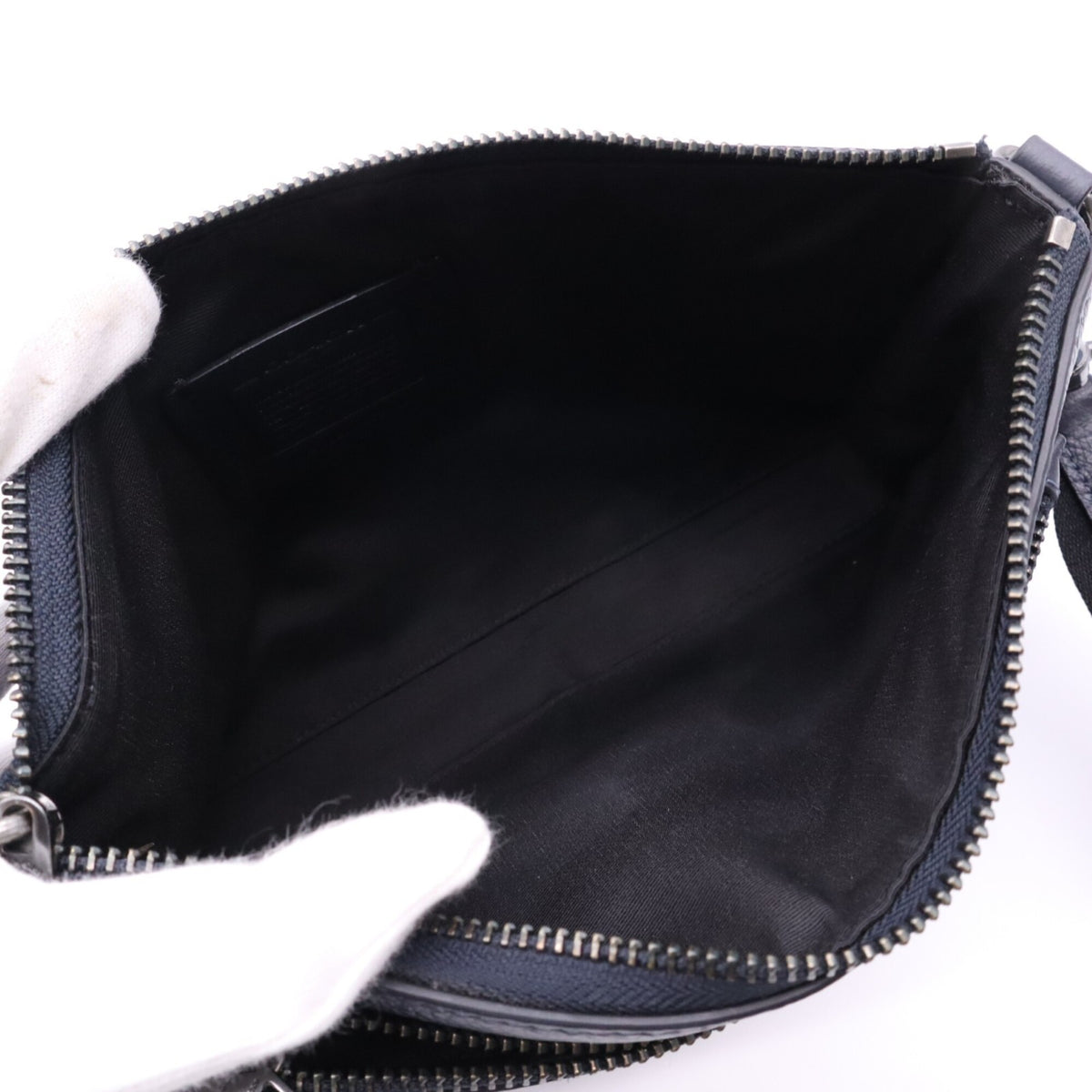 Coach Navy Black Pouch Shoulder Bag (Pre-Owned)