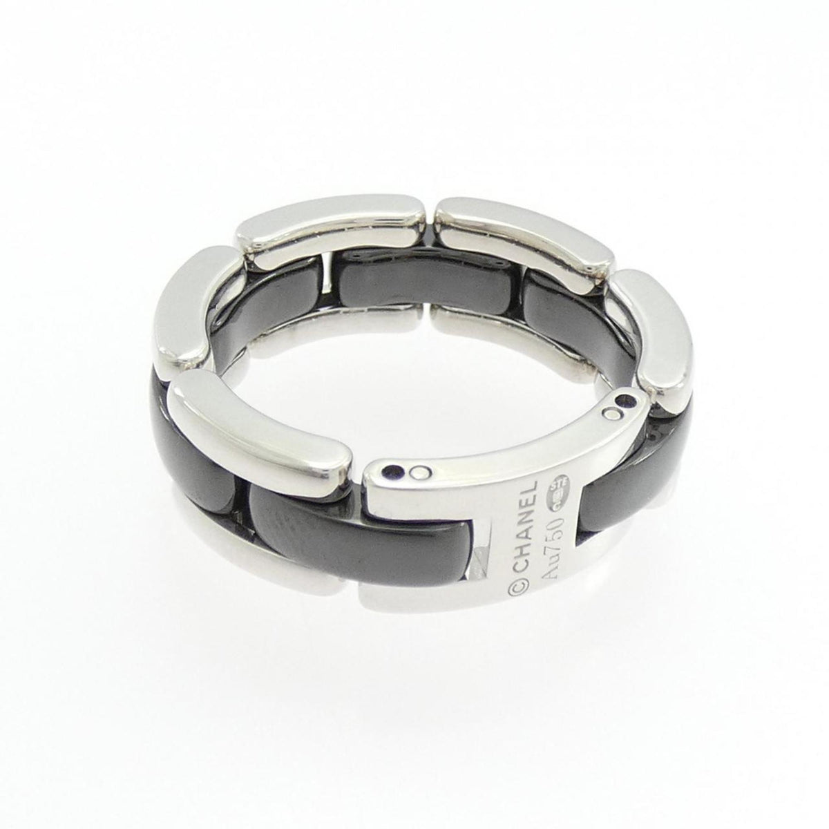 Chanel White Gold White Gold (18K) Ceramic Band Ring (Pre-Owned)