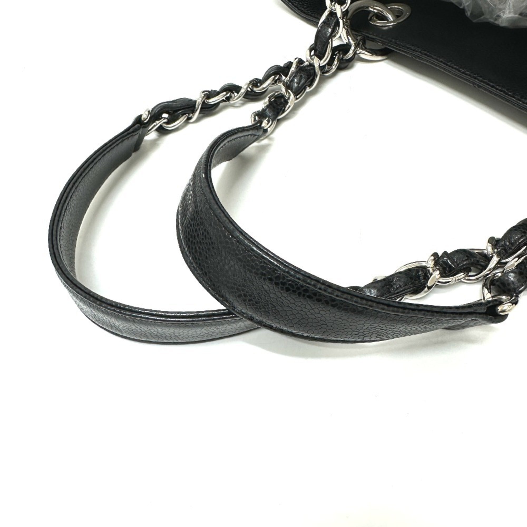 Chanel Black Grained Calfskin Handbag Tote Bag (Pre-Owned)