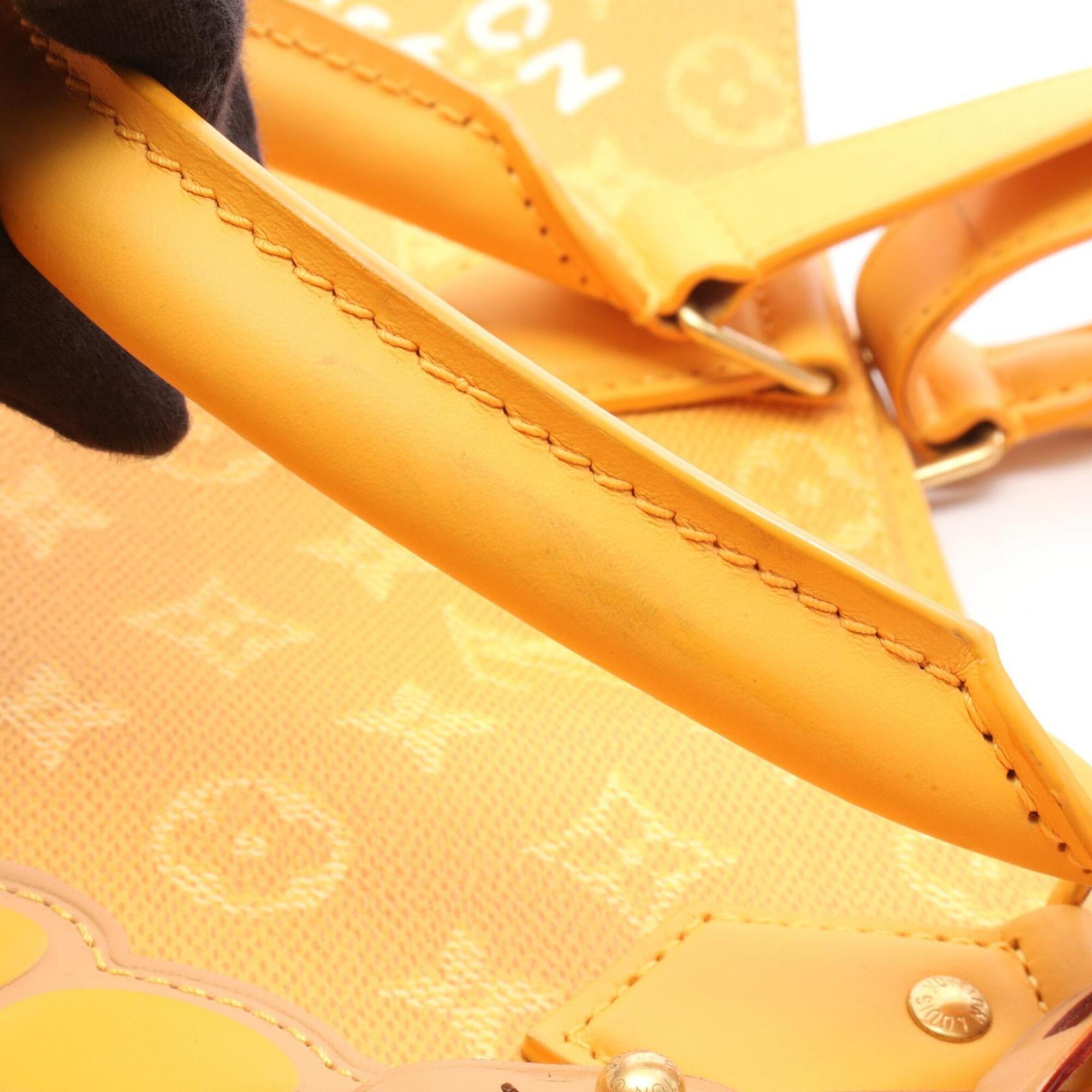 Louis Vuitton Yellow Coated Canvas Leather Handbag Tote Bag (Pre-Owned)