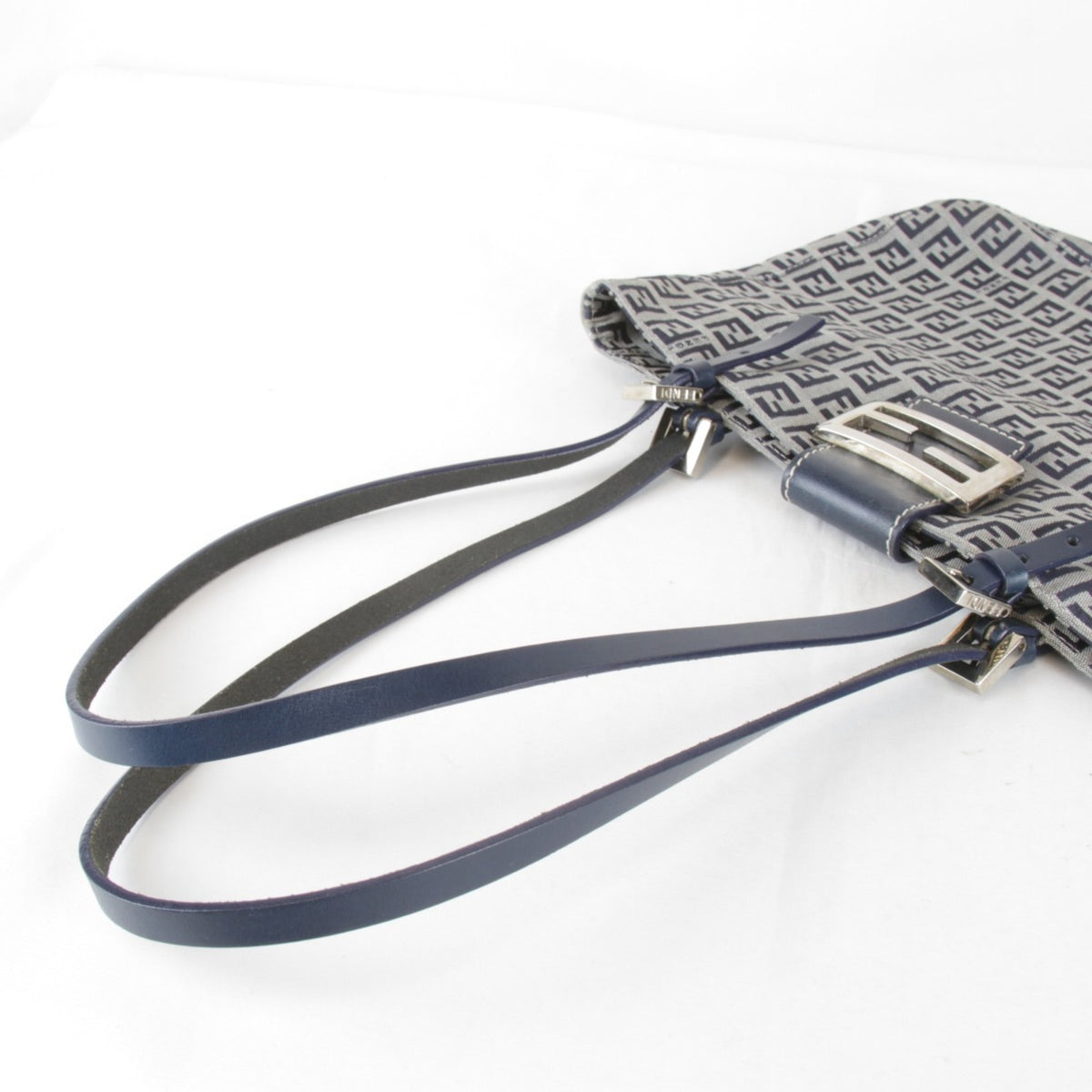 Fendi Zucchino Navy Canvas Tote Bag (Pre-Owned)