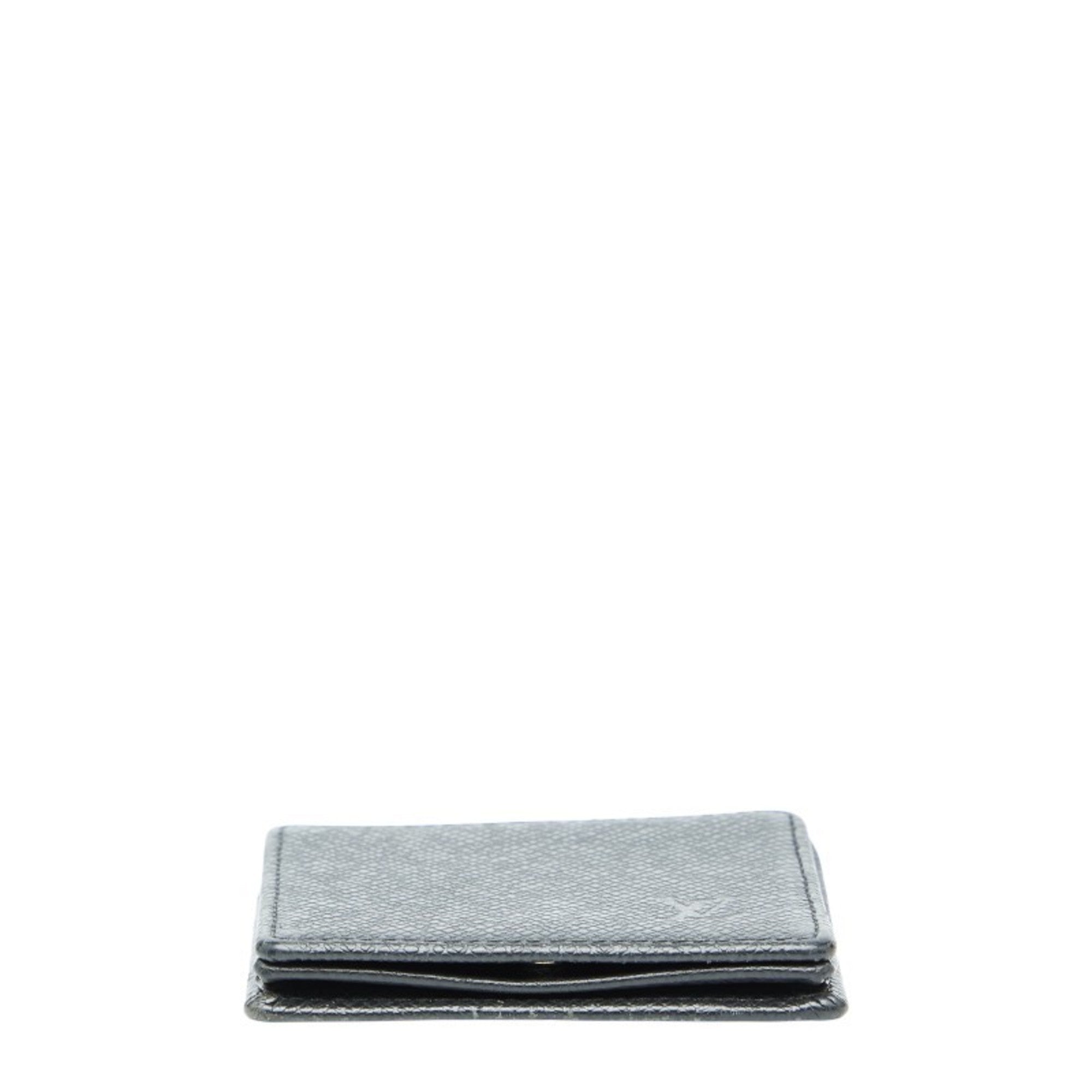 Louis Vuitton Ardoise Black Taiga Leather Coin Purse/Coin Case (Pre-Owned)