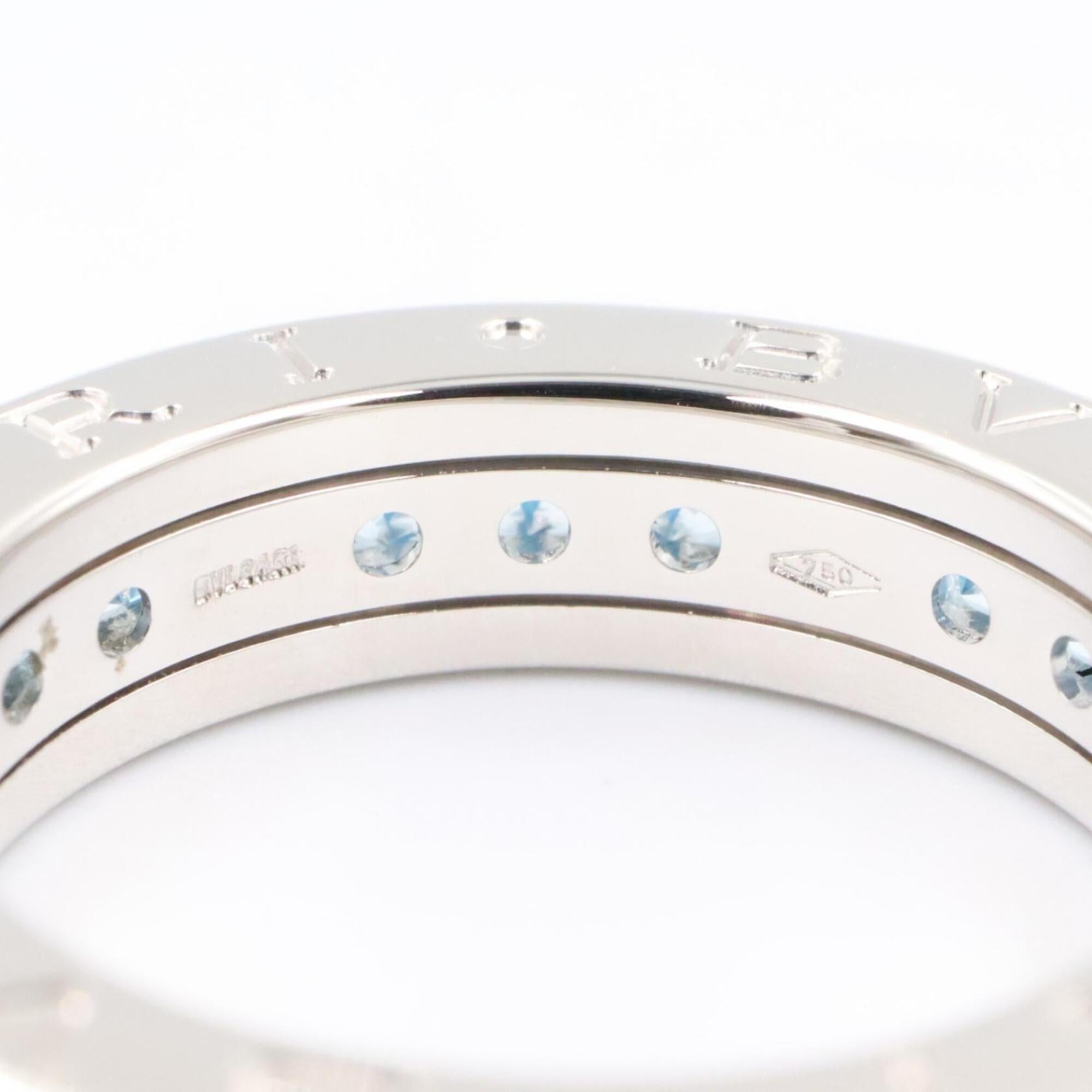 Bvlgari Silver Blue White Gold (18K) Band Ring (Pre-Owned)