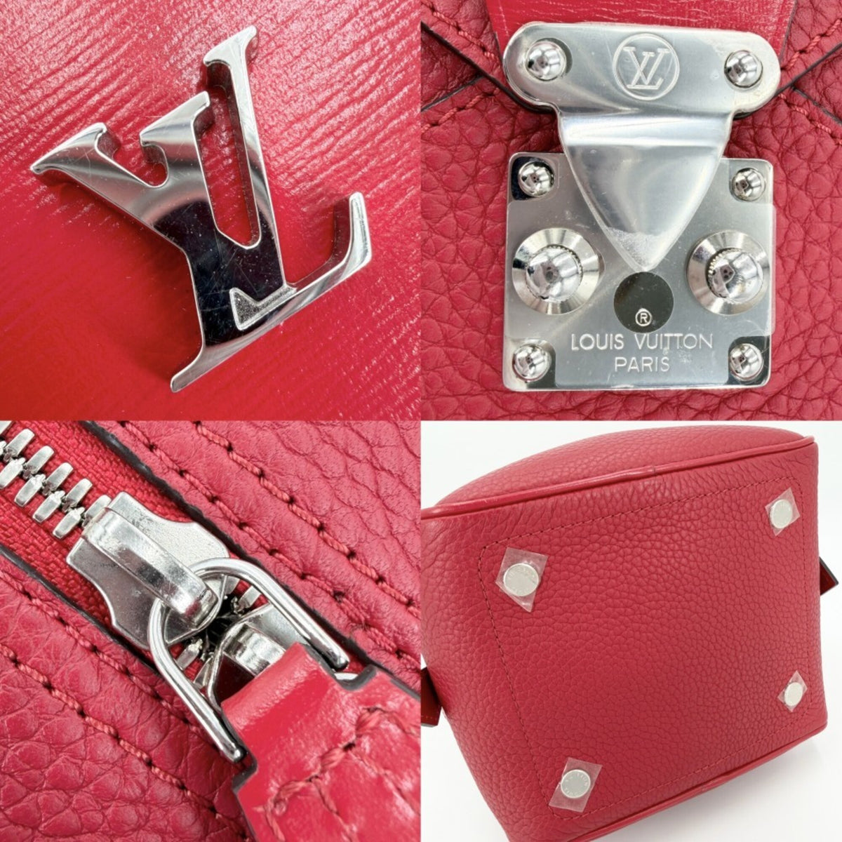 Louis Vuitton Red Color Leather Handbag Shoulder Bag (Pre-Owned)
