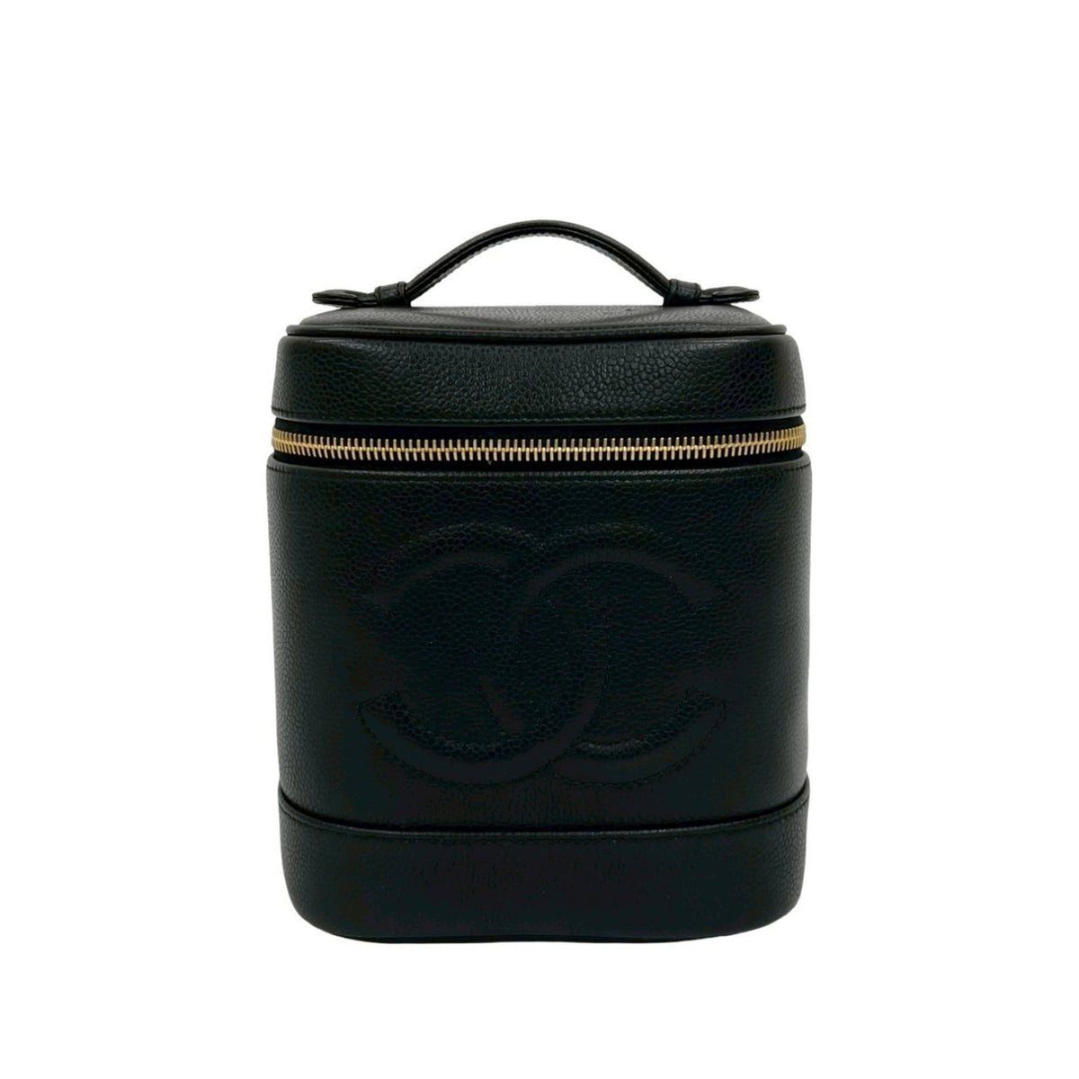 Chanel Black Grained Calfskin Handbag Vanity Bag (Pre-Owned)