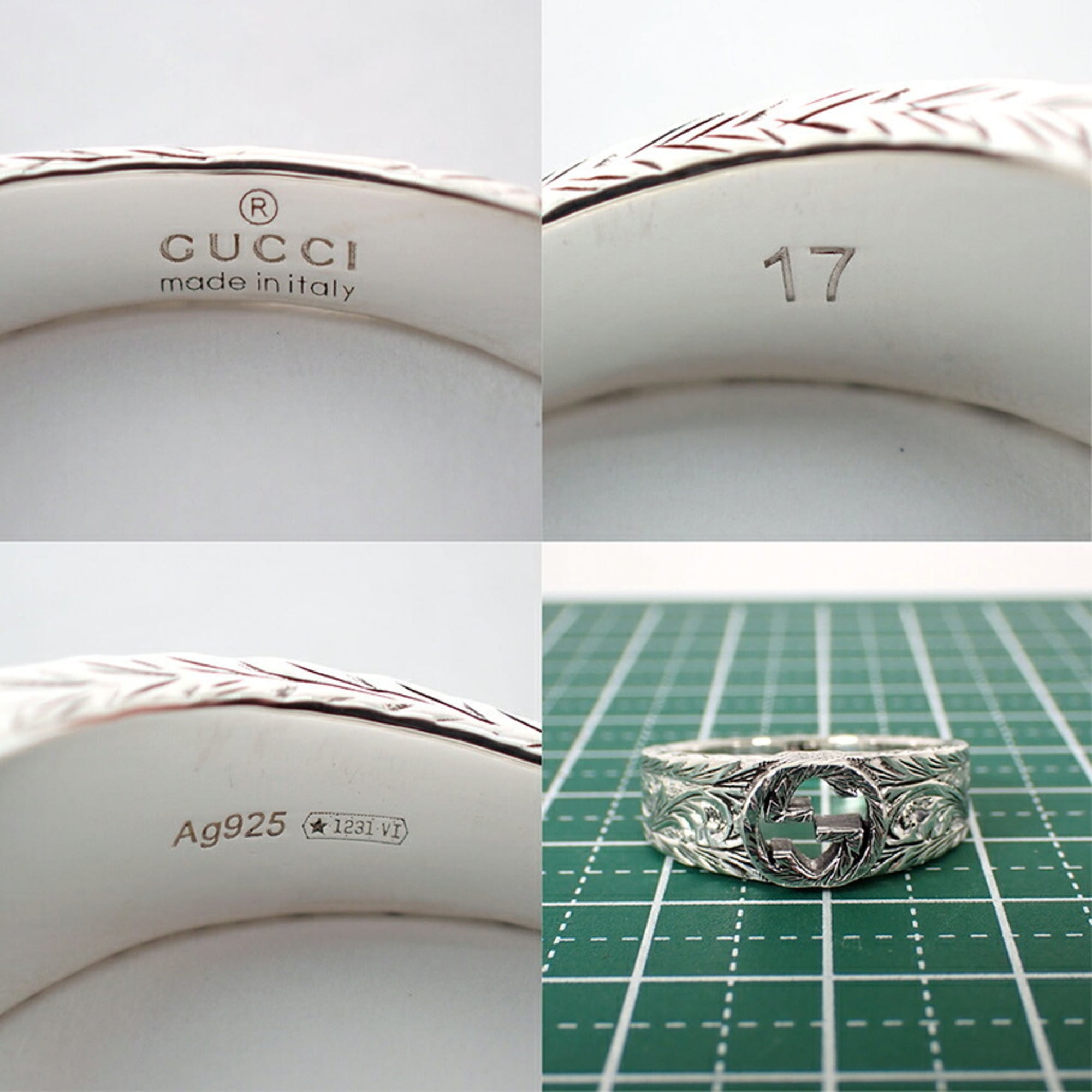 Gucci Sterling Silver 925 Band Ring (Pre-Owned)