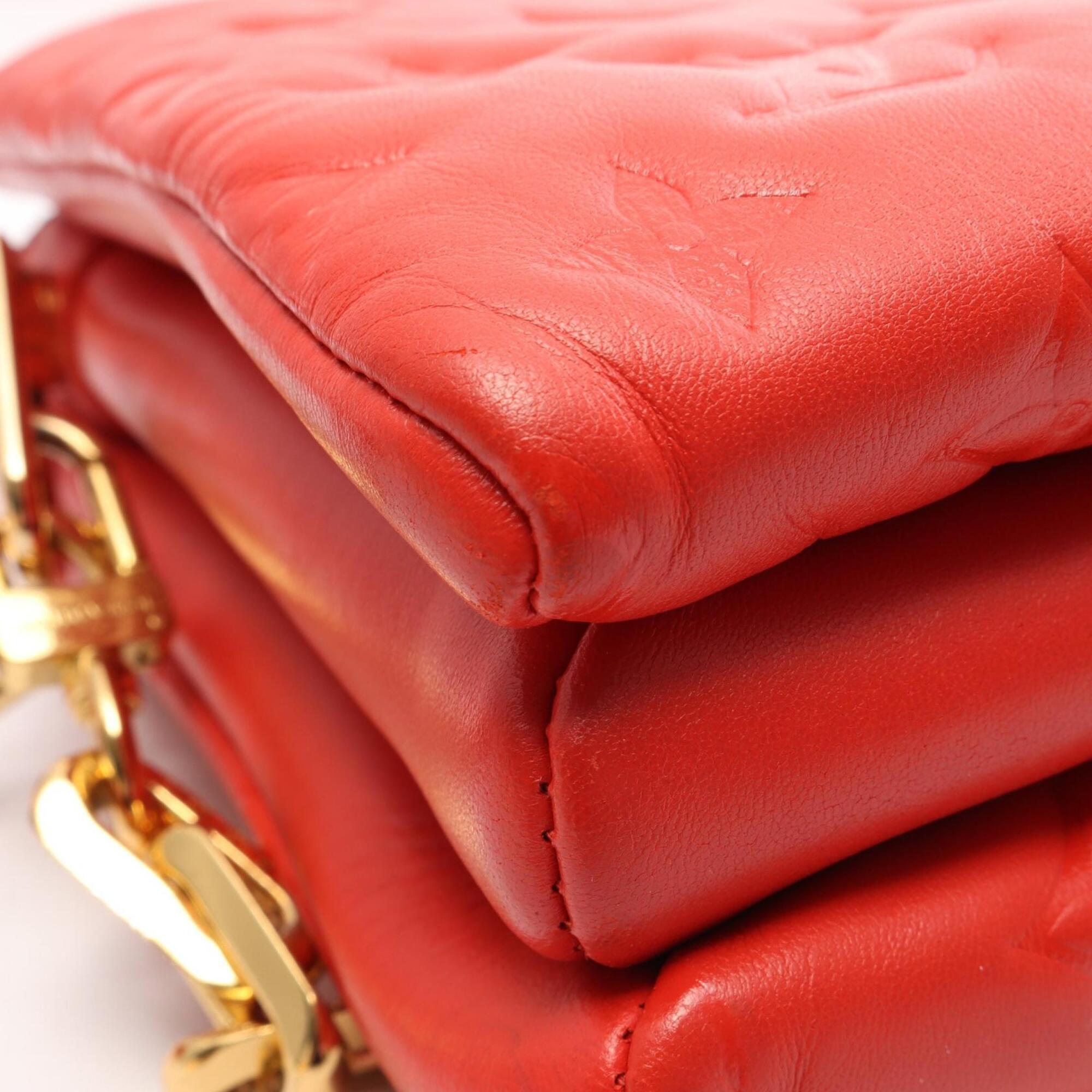 Louis Vuitton Red Color Rouge Monogram Embossed Leather Handbag Shoulder Bag (Pre-Owned)