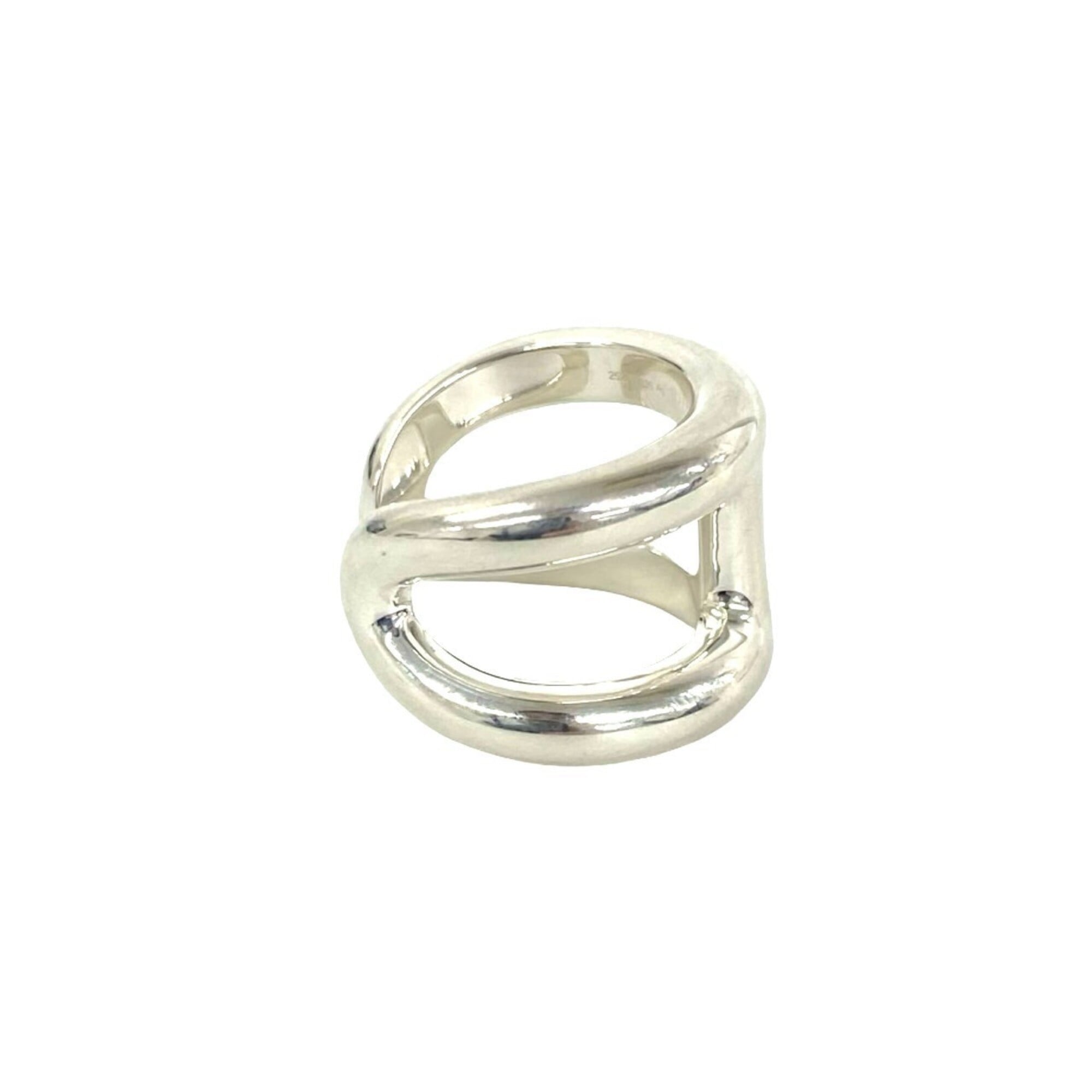Hermes Silver Silver 925 Band Ring (Pre-Owned)