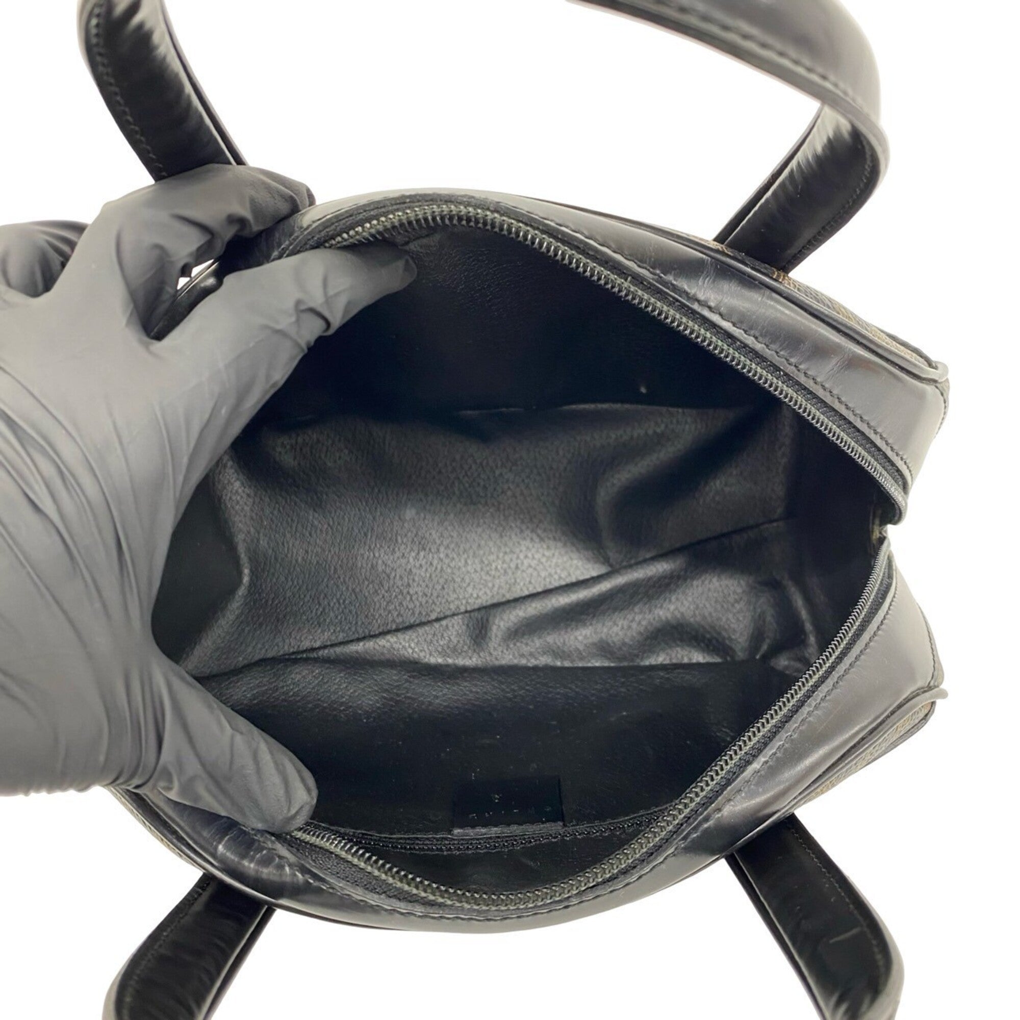 Celine Black Brown Leather Pvc Boston Bag Handbag (Pre-Owned)