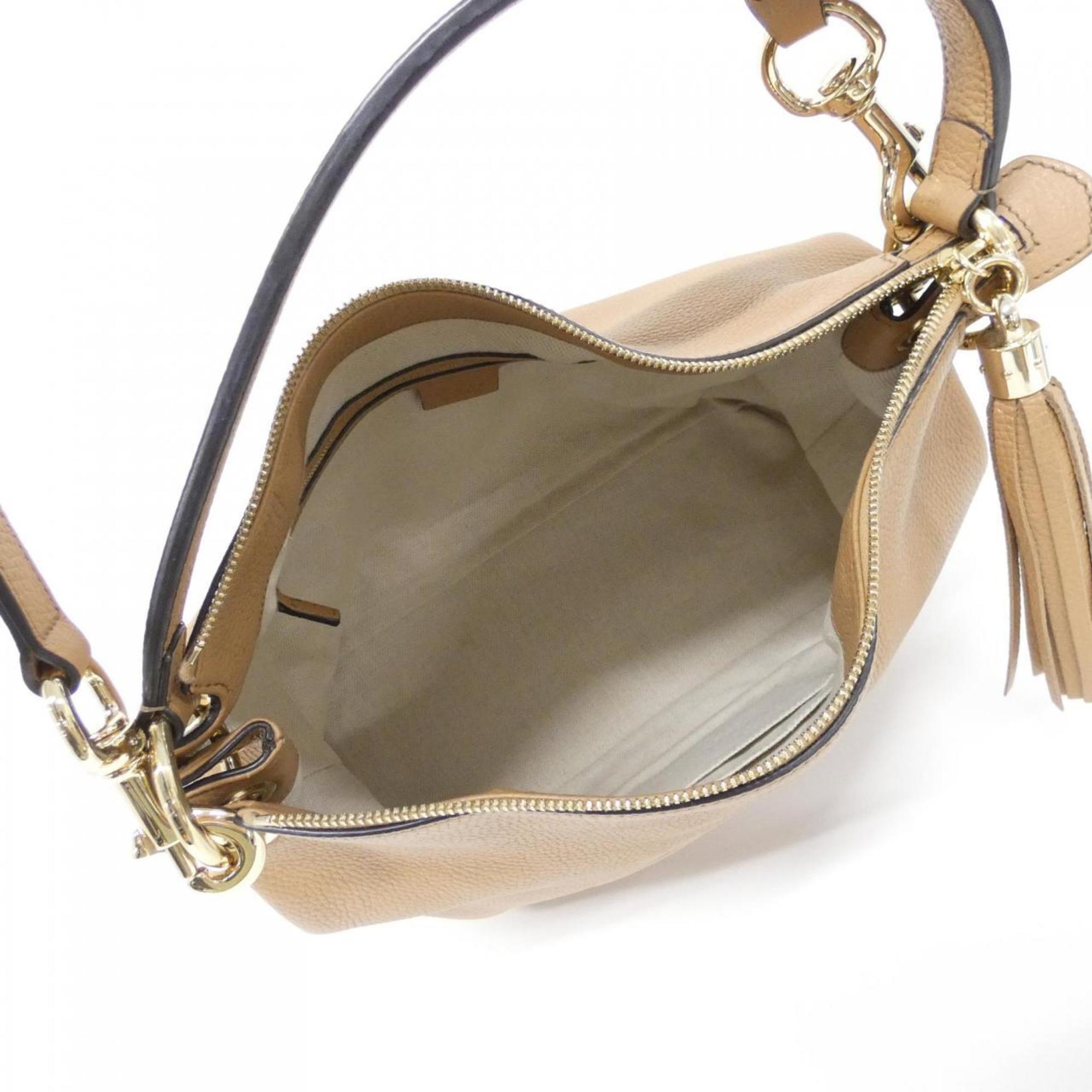 Gucci Beige Leather Shoulder Bag (Pre-Owned)