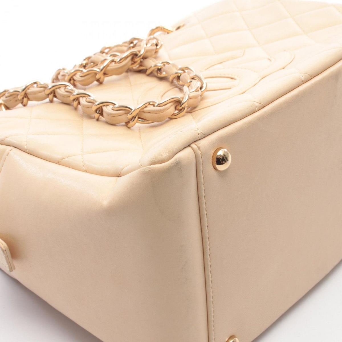 Chanel Beige Leather Handbag Shoulder Bag (Pre-Owned)