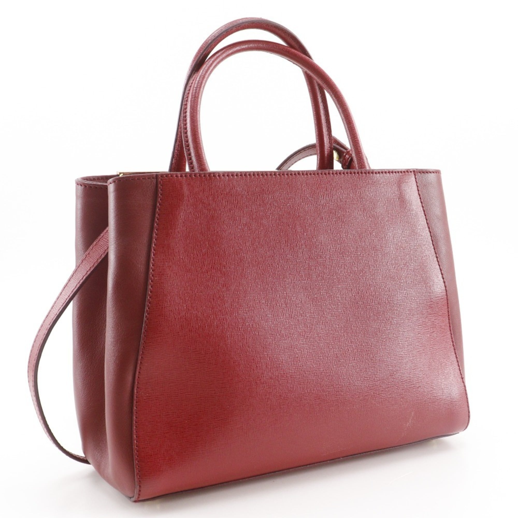 Fendi Red Color Leather Handbag (Pre-Owned)
