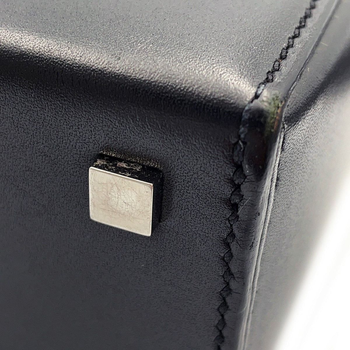 Hermes Black Tadelakt Leather Handbag (Pre-Owned)