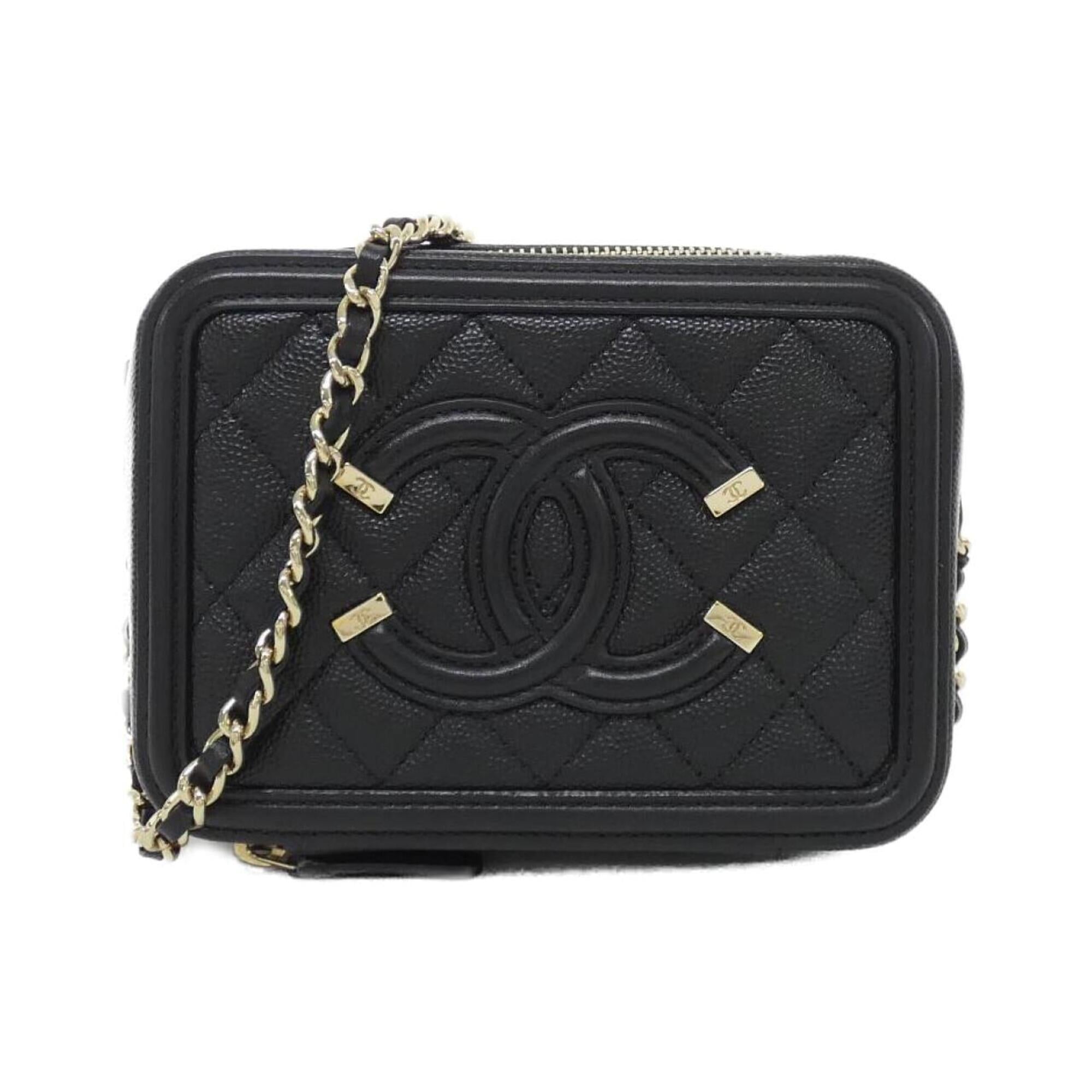 Chanel Black Grained Calfskin Shoulder Bag (Pre-Owned)