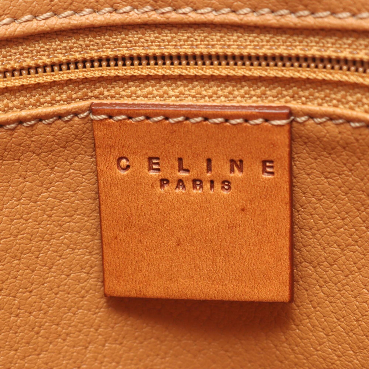 Celine Beige Brown Coated Canvas Leather Clutch Bag Handbag (Pre-Owned)