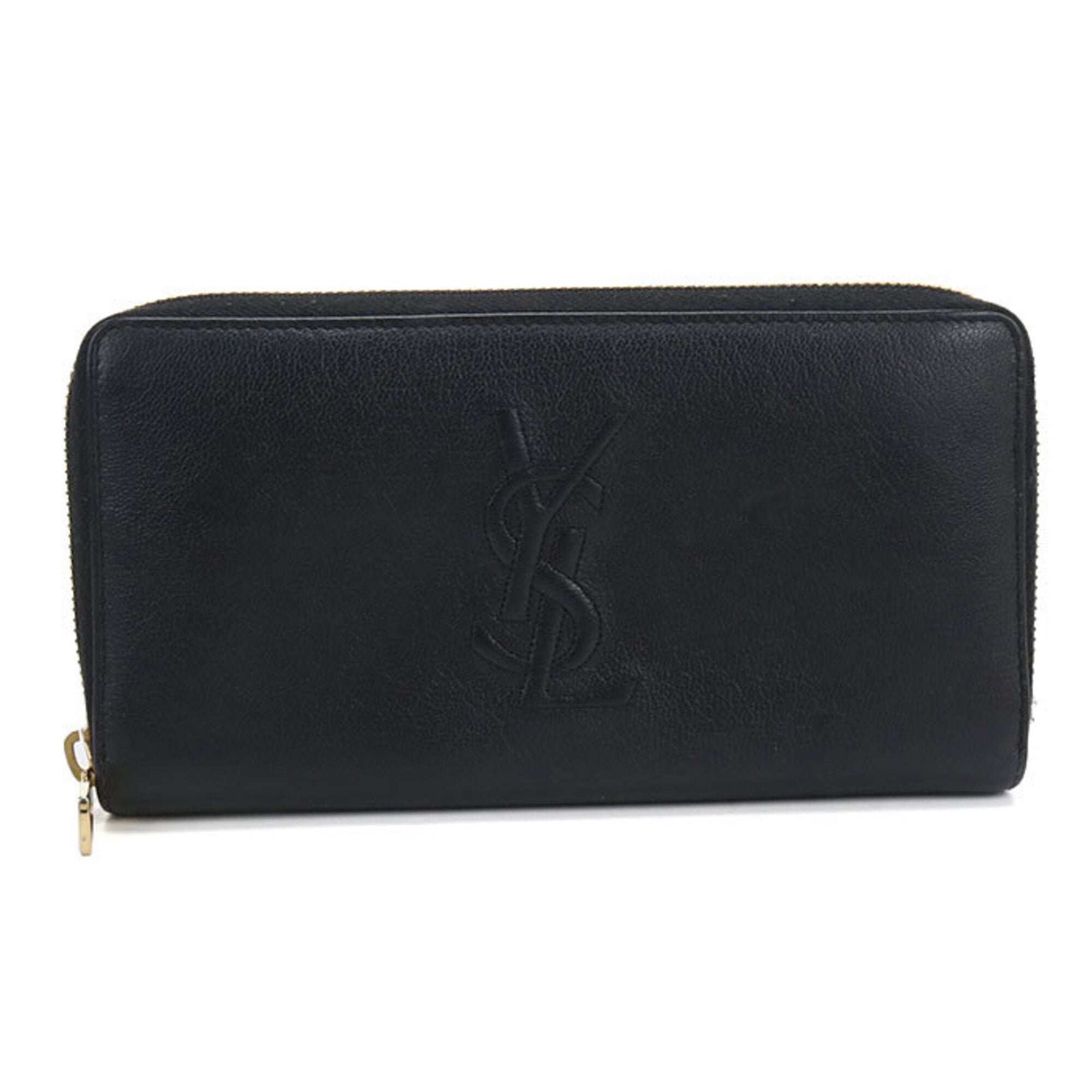 Saint Laurent Black Leather Long Wallet (Bi-Fold) (Pre-Owned)