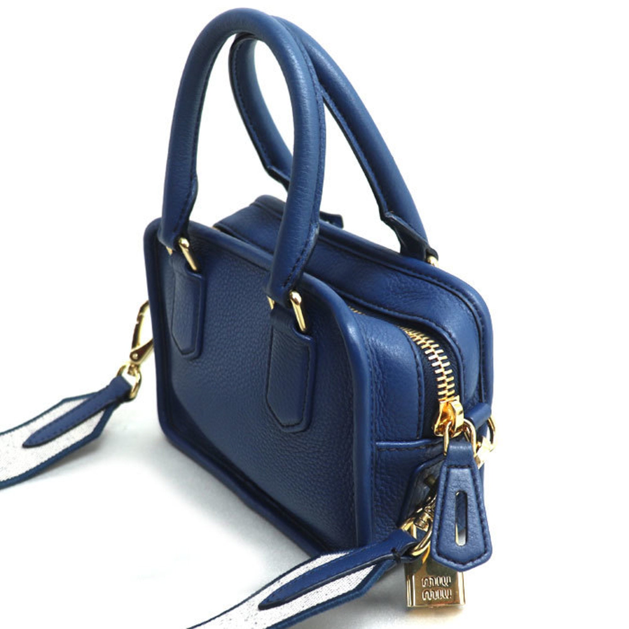 Miu Miu Blue Leather Shoulder Bag (Pre-Owned)