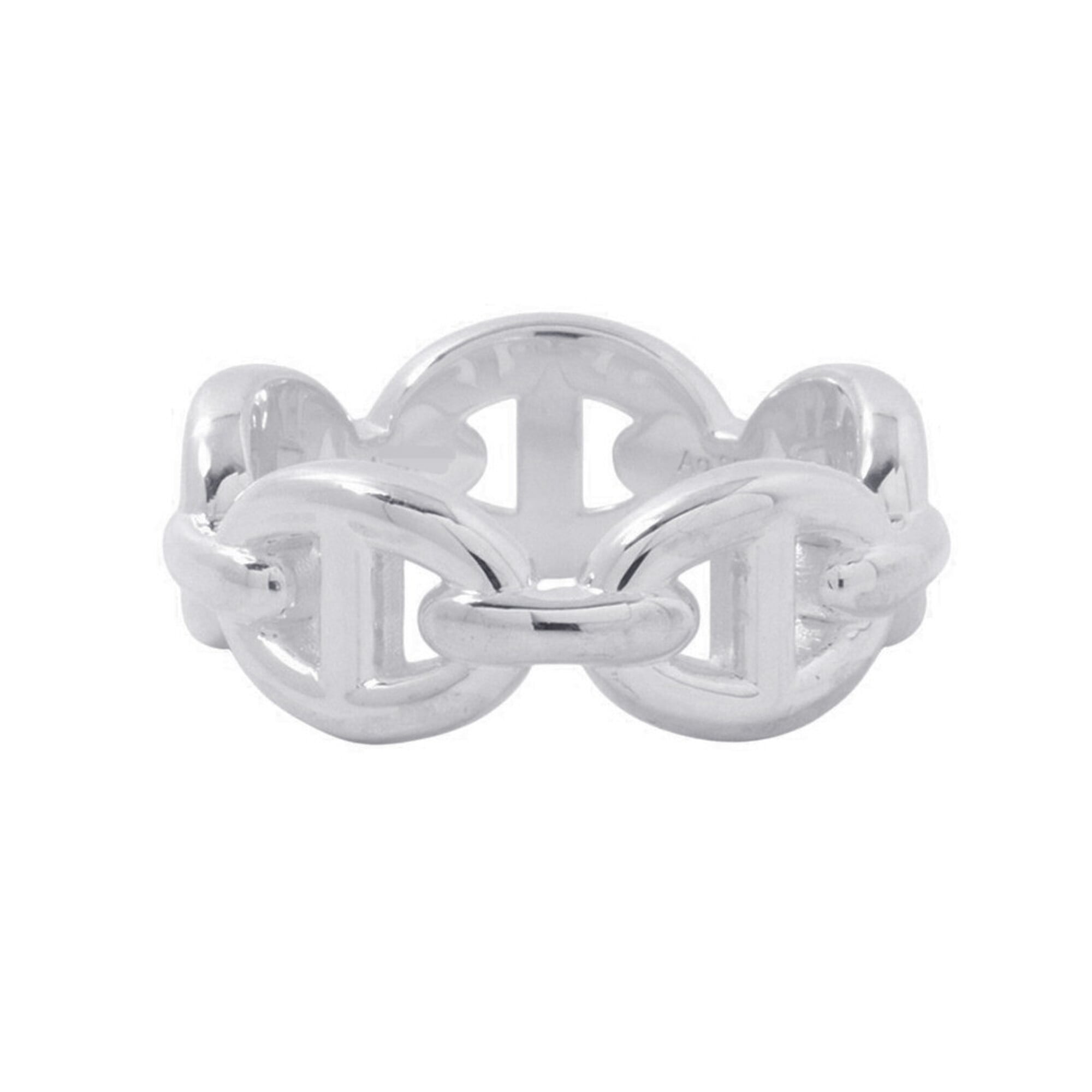 Hermes Silver 925 Band Ring (Pre-Owned)
