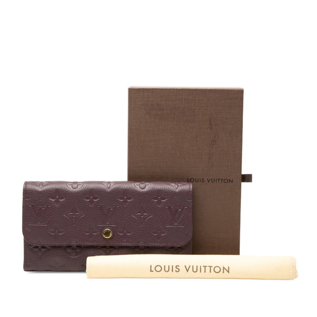 Louis Vuitton Purple Leather Long Wallet (Tri-Fold) (Pre-Owned)