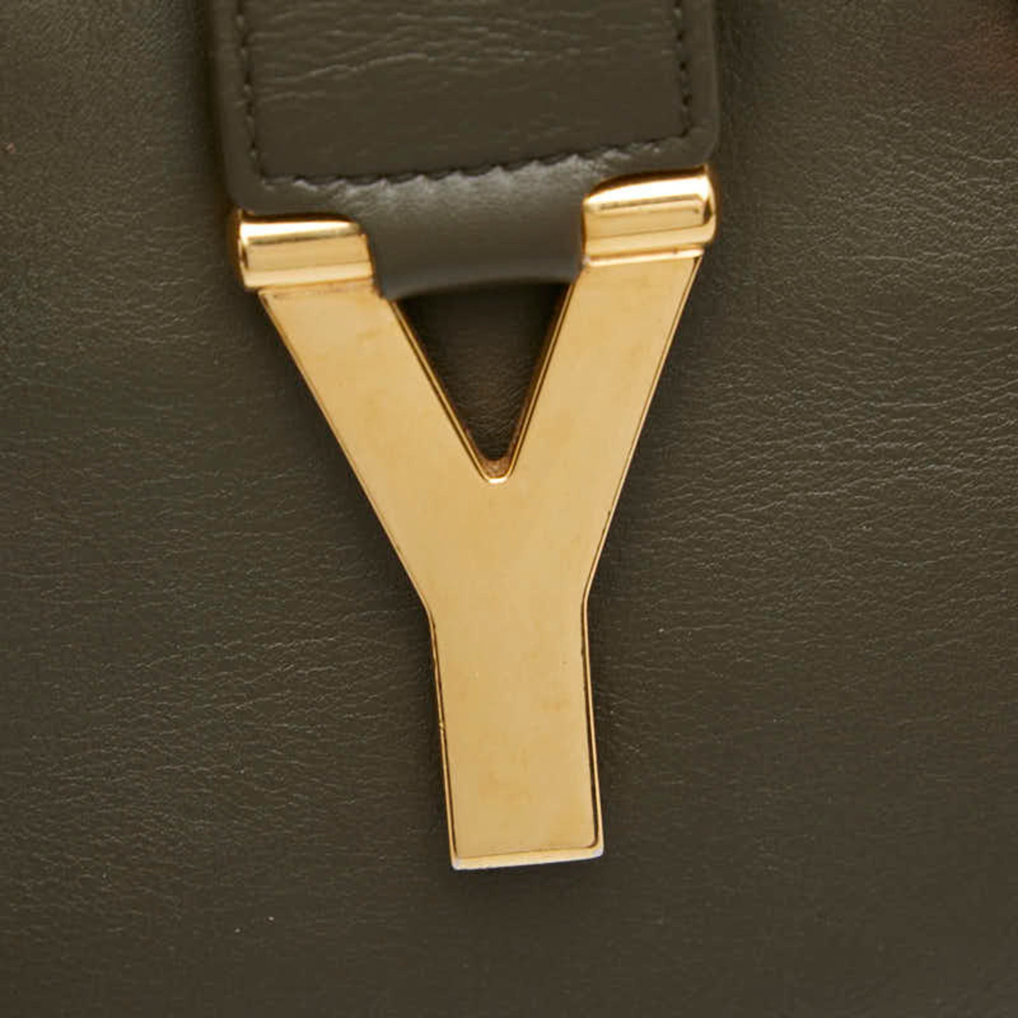 Saint Laurent Green Khaki Leather Handbag Shoulder Bag (Pre-Owned)