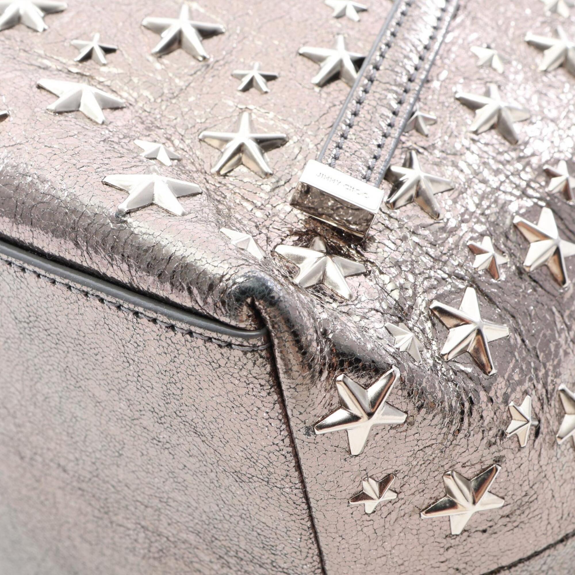 Jimmy Choo Silver Leather Handbag Tote Bag (Pre-Owned)
