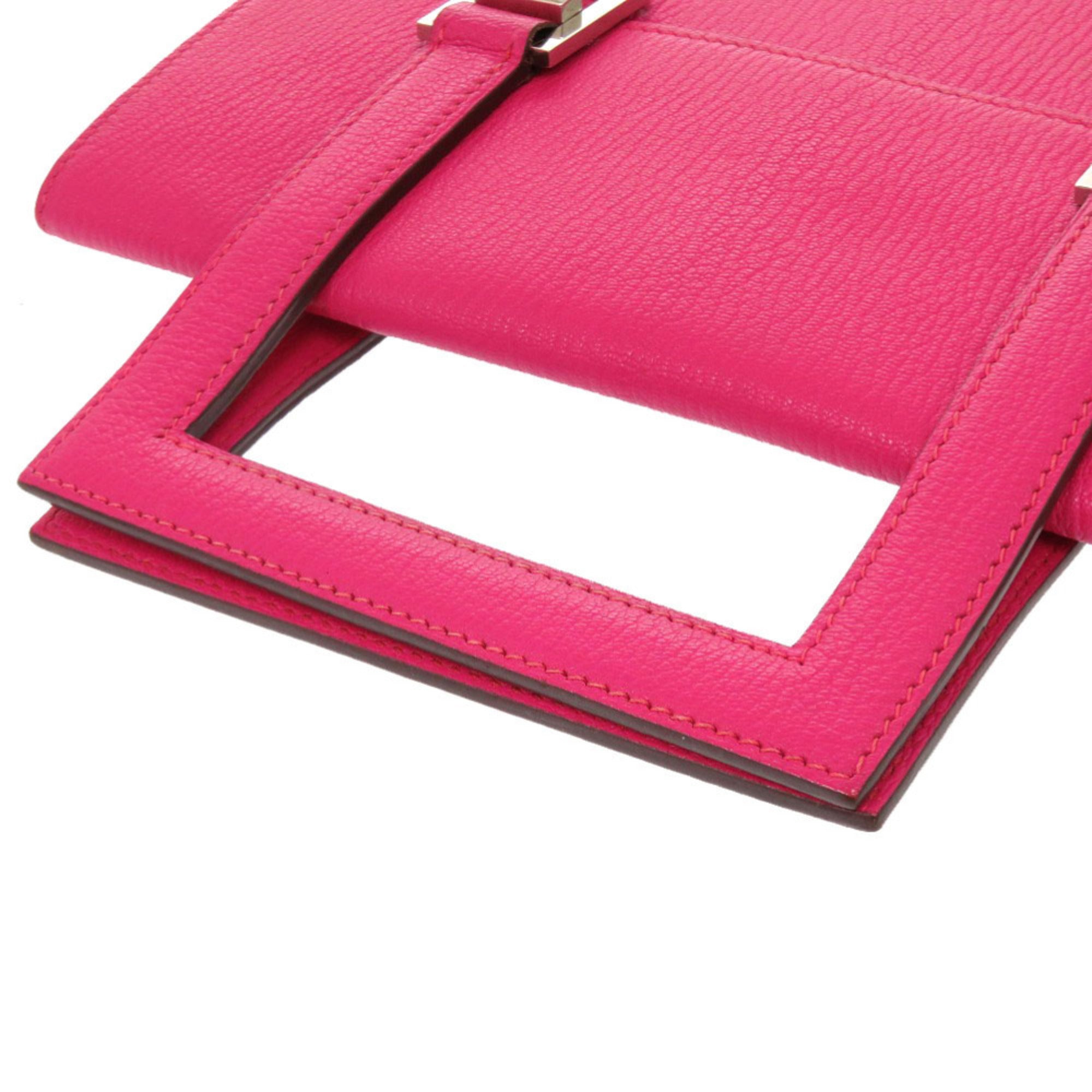 Hermes Rose Shocking Chevre Leather Handbag (Pre-Owned)