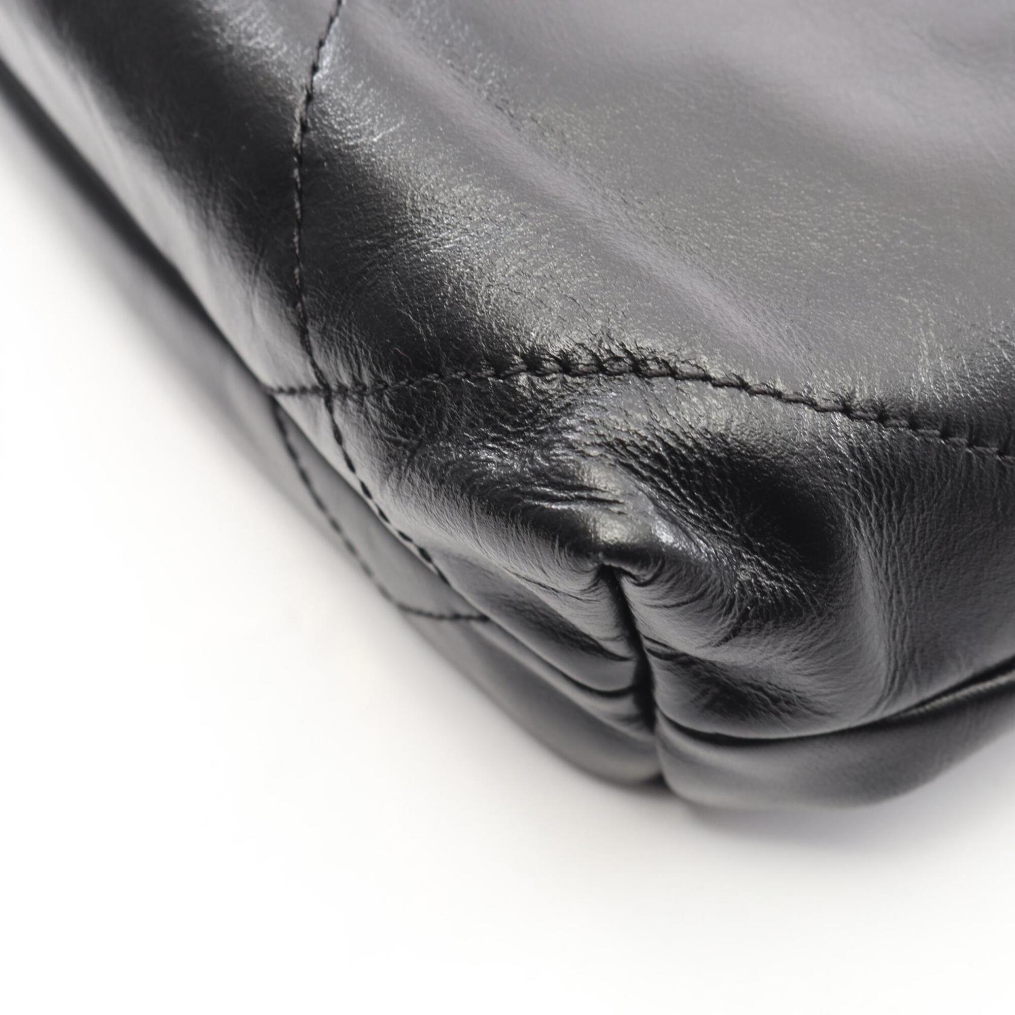 Chanel Black Leather Handbag Shoulder Bag (Pre-Owned)