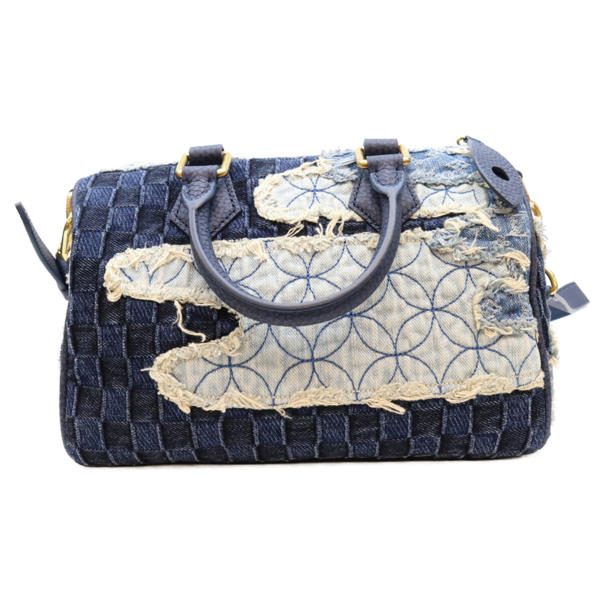 Louis Vuitton Gold Monogram Denim Boston Bag Shoulder Bag (Pre-Owned)