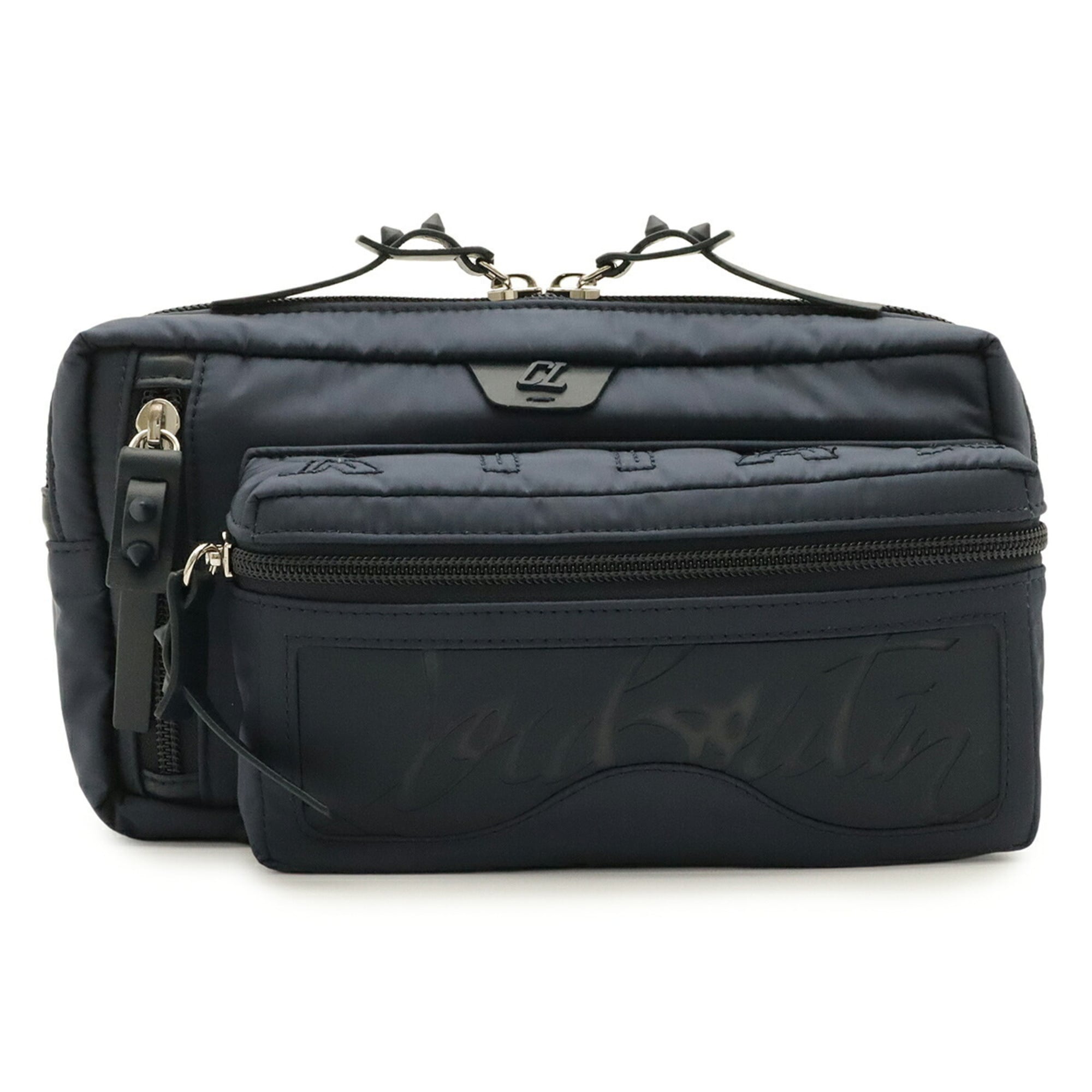 Christian Louboutin Navy Nylon Leather Rubber Fanny Pack (Pre-Owned)