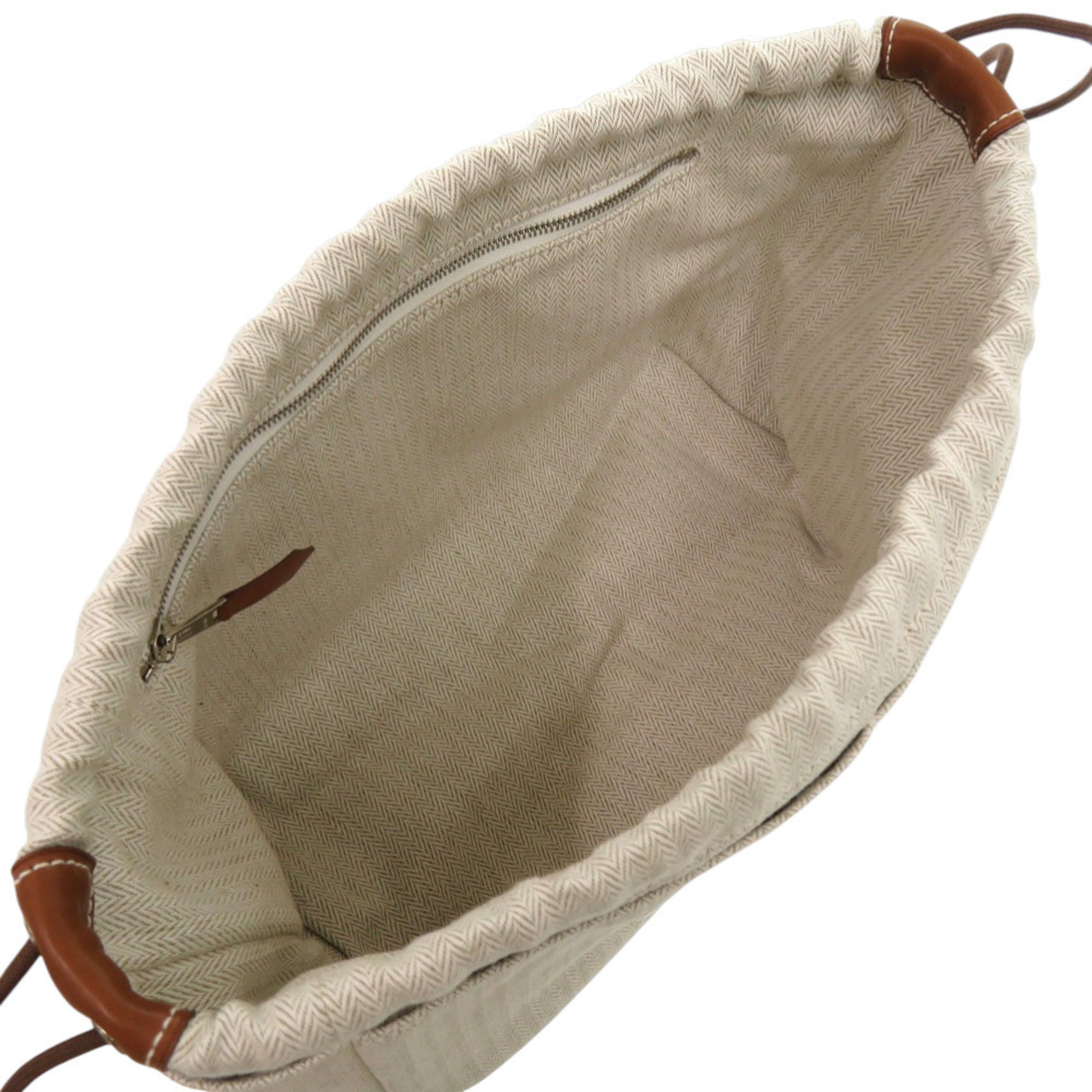 Hermes Beige Brown Cotton Pouch (Pre-Owned)