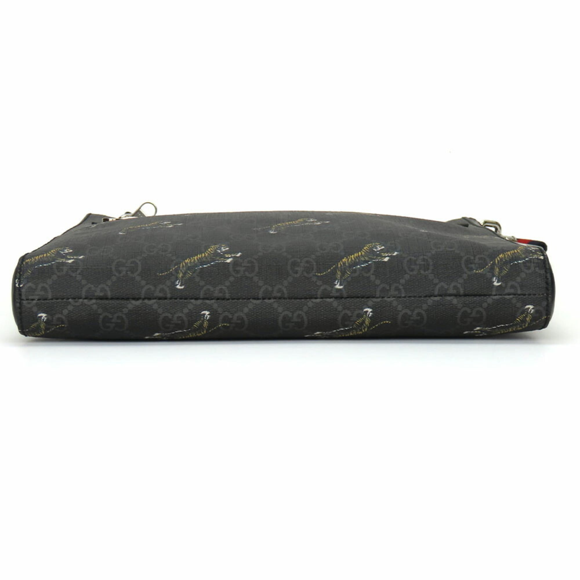 Gucci Black Gray Gg Supreme Shoulder Bag (Pre-Owned)