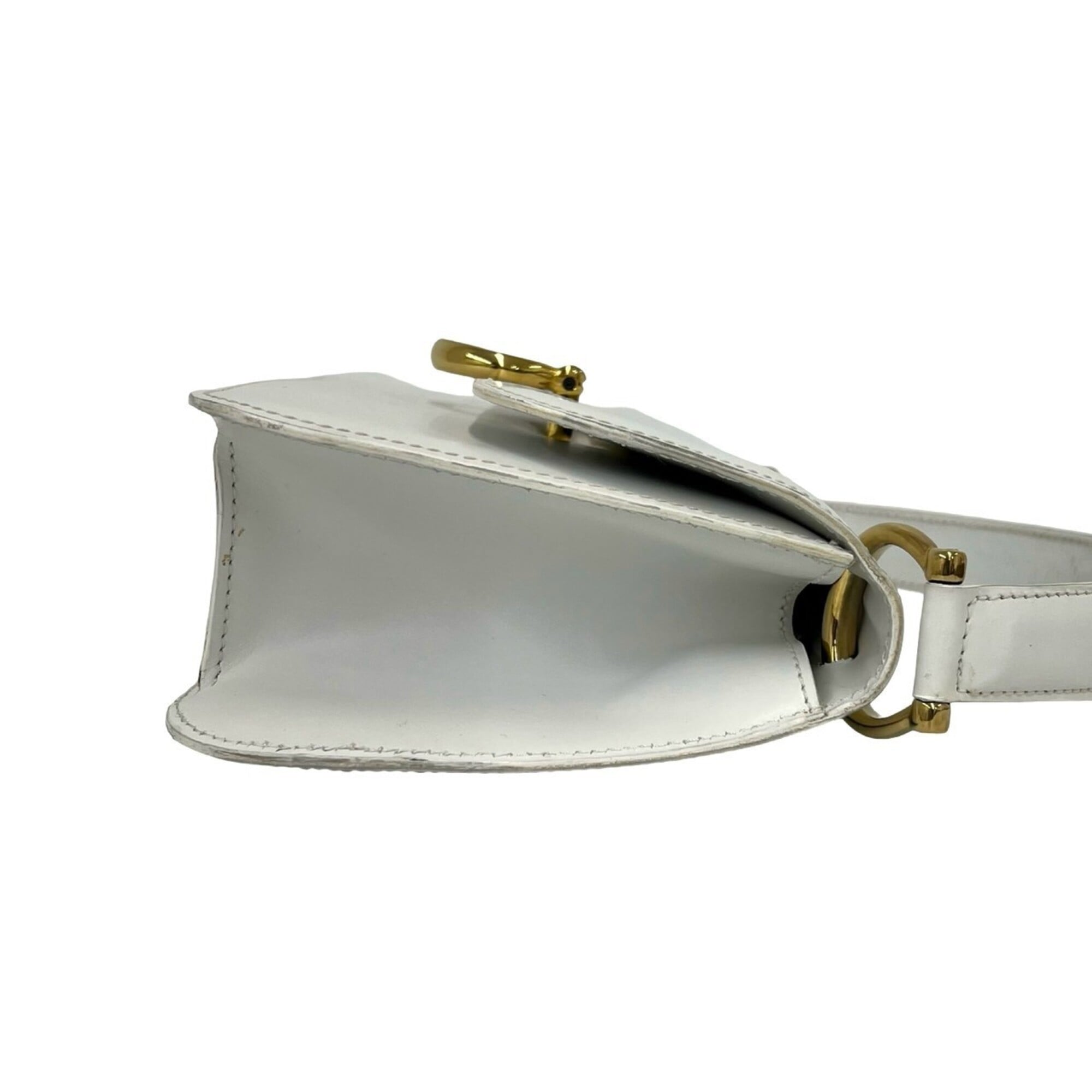 Celine White Leather Handbag Tote Bag (Pre-Owned)