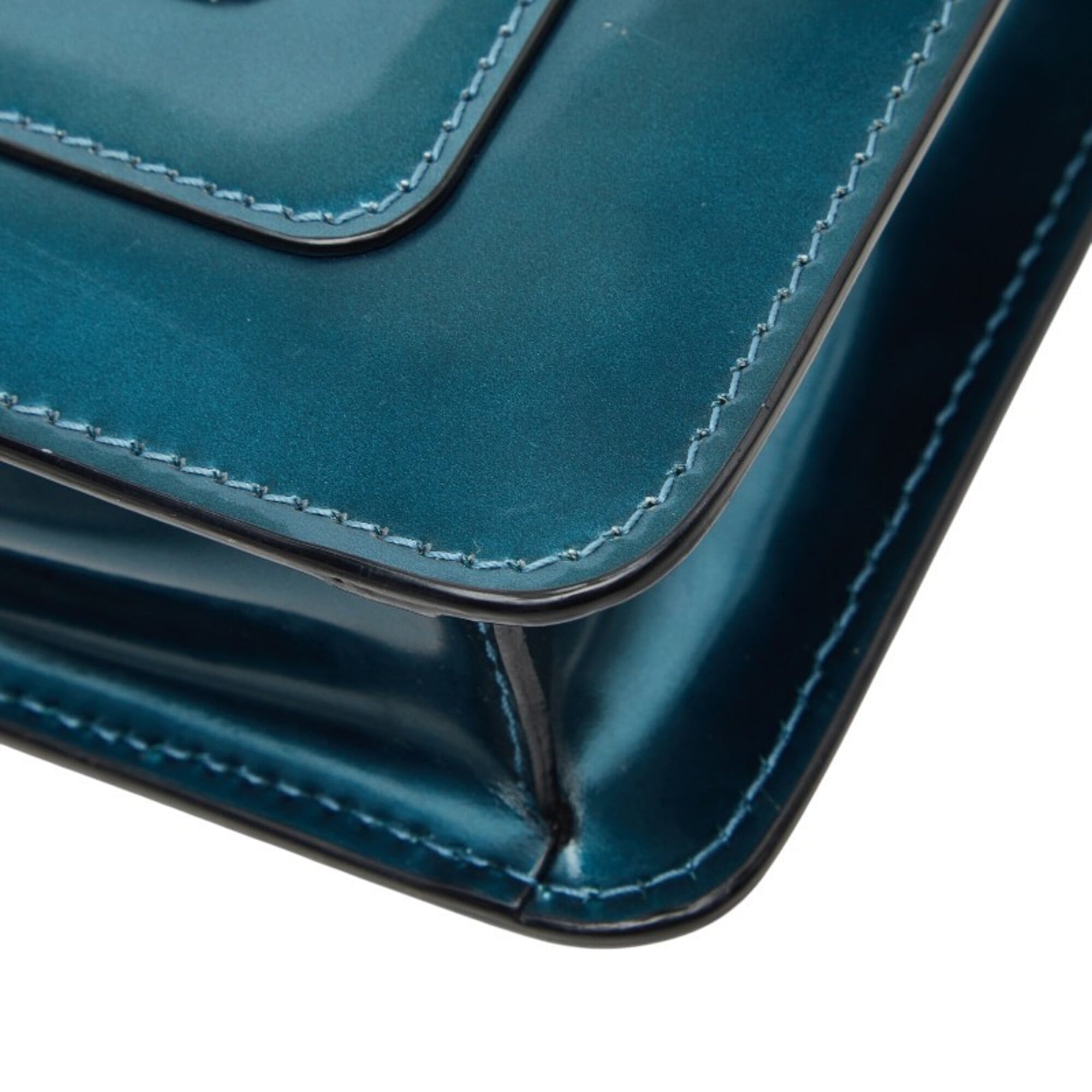 Bvlgari Blue Patent Leather Shoulder Bag (Pre-Owned)